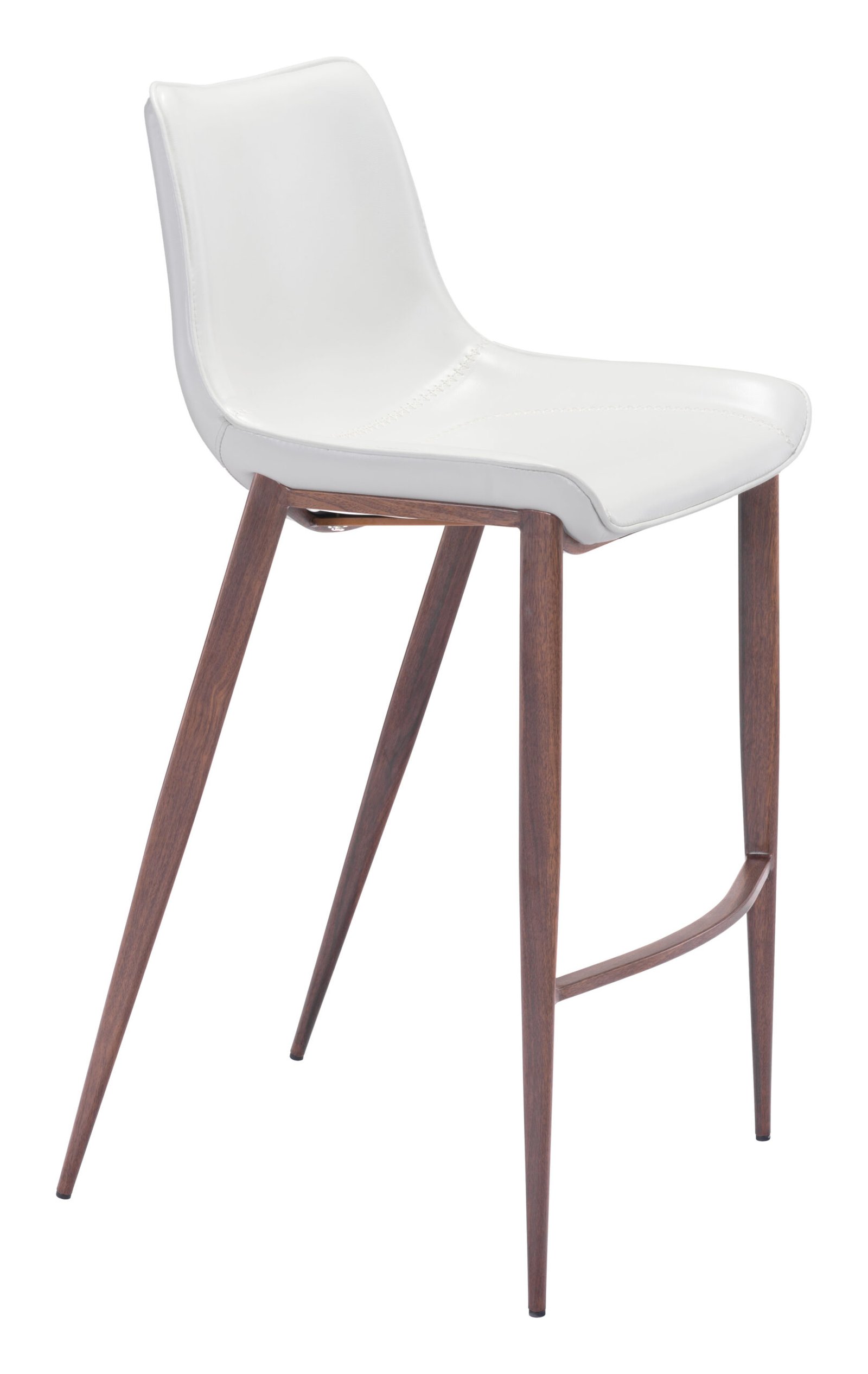 Magnus Barstool (Set of 2) White & Walnut - Image 3