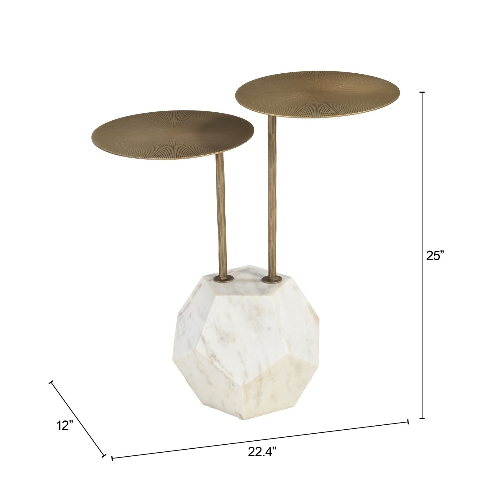 Anten Side Table Brass & White - Image 10