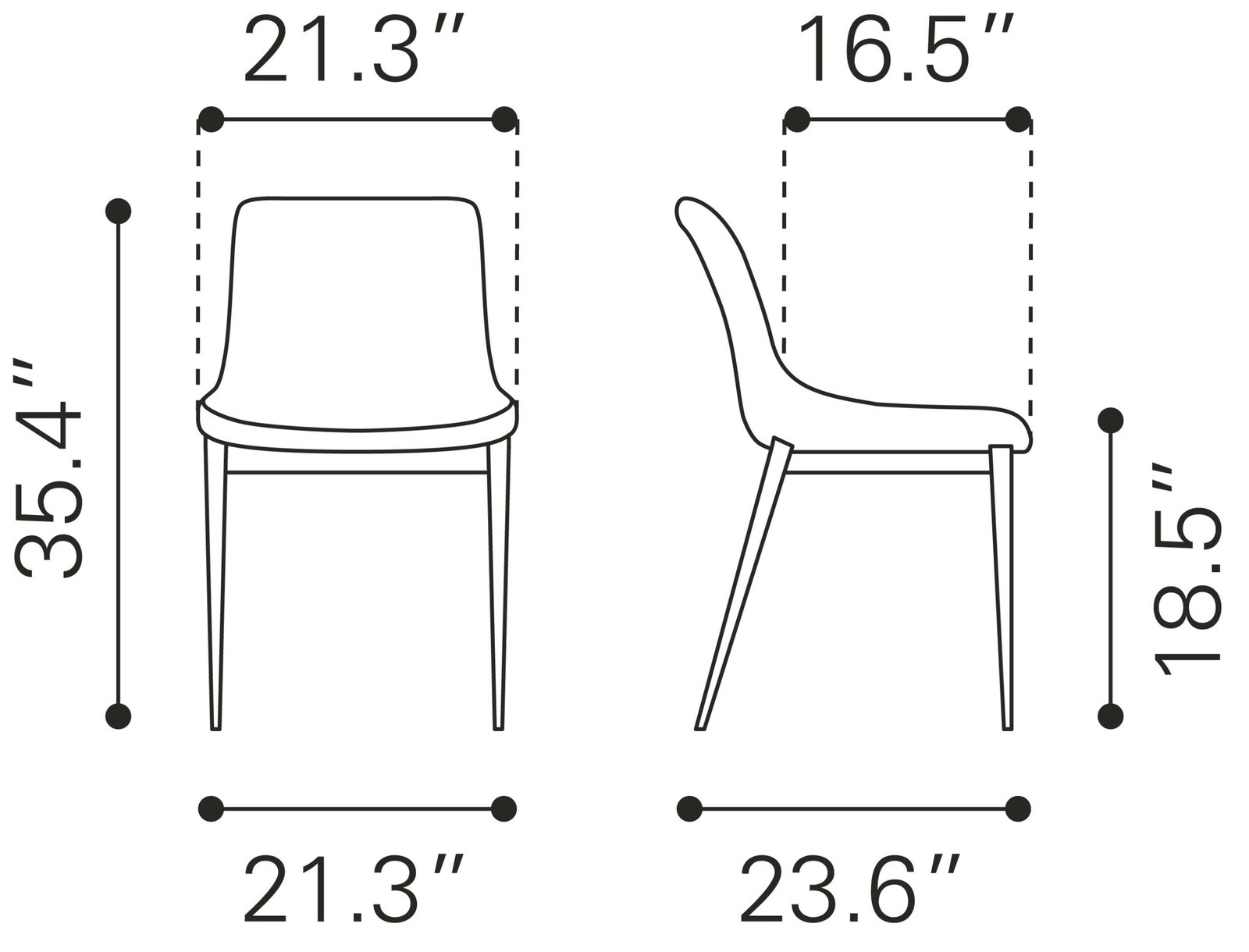 Magnus Dining Chair (Set of 2) Black & Walnut - Image 10
