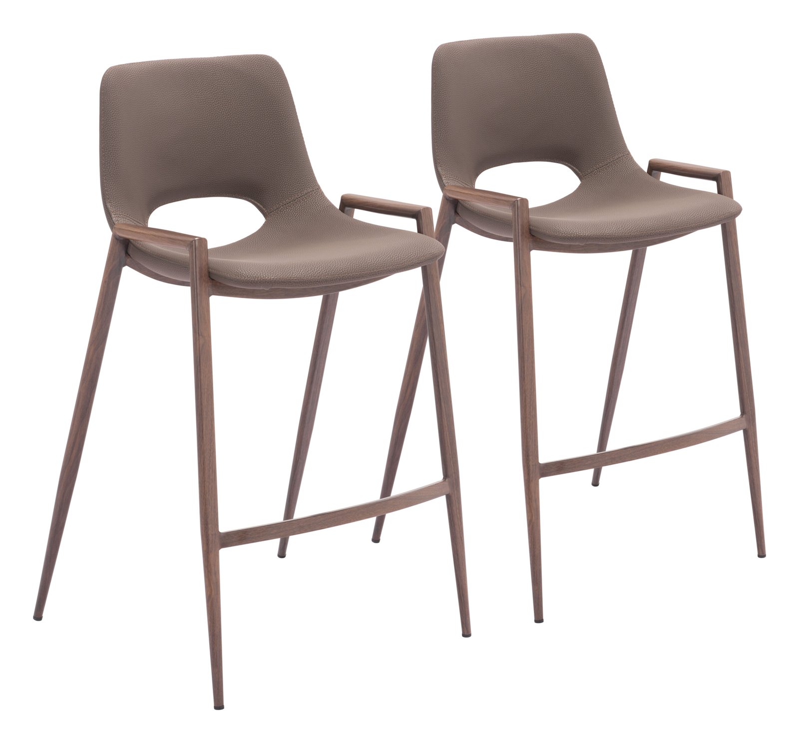 Desi Counter Stool (Set of 2) Brown & Walnut - Image 11
