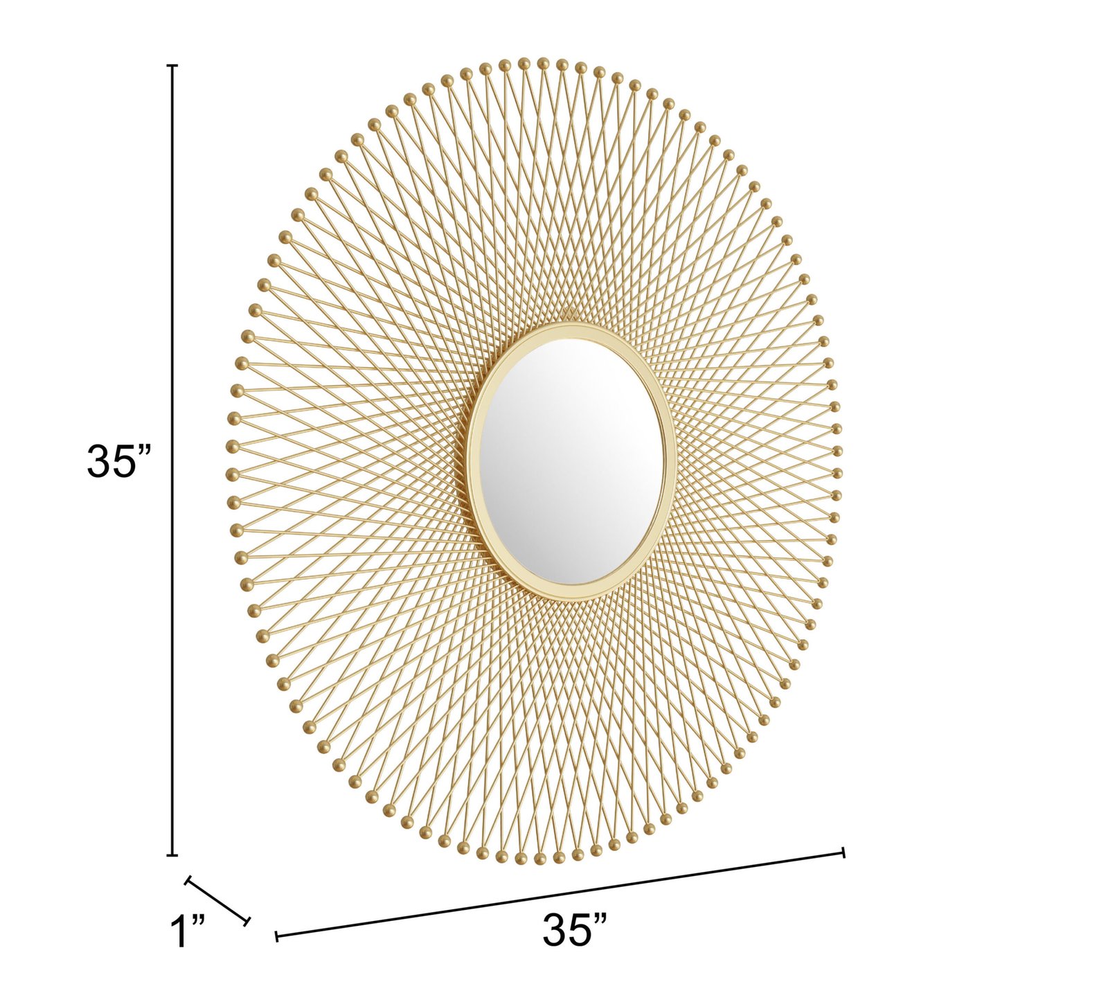 Glow Round Mirror Gold - Image 5