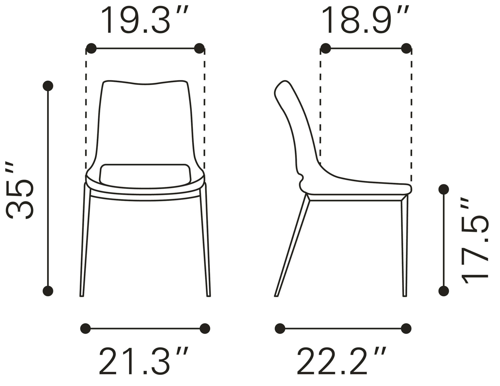 Ace Dining Chair (Set of 2) Brown & Walnut - Image 9