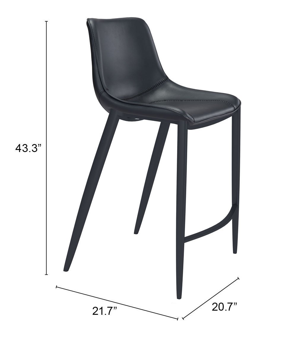 Magnus Barstool (Set of 2) Black - Image 9