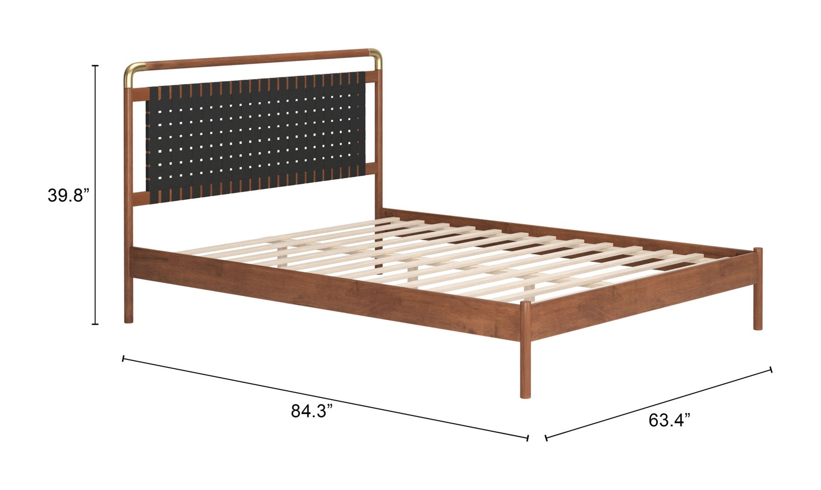 Netz Queen Bed Black & Walnut - Image 10