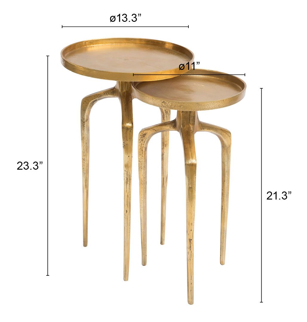 Como Accent Table Set (2-Piece) Antique Gold - Image 15