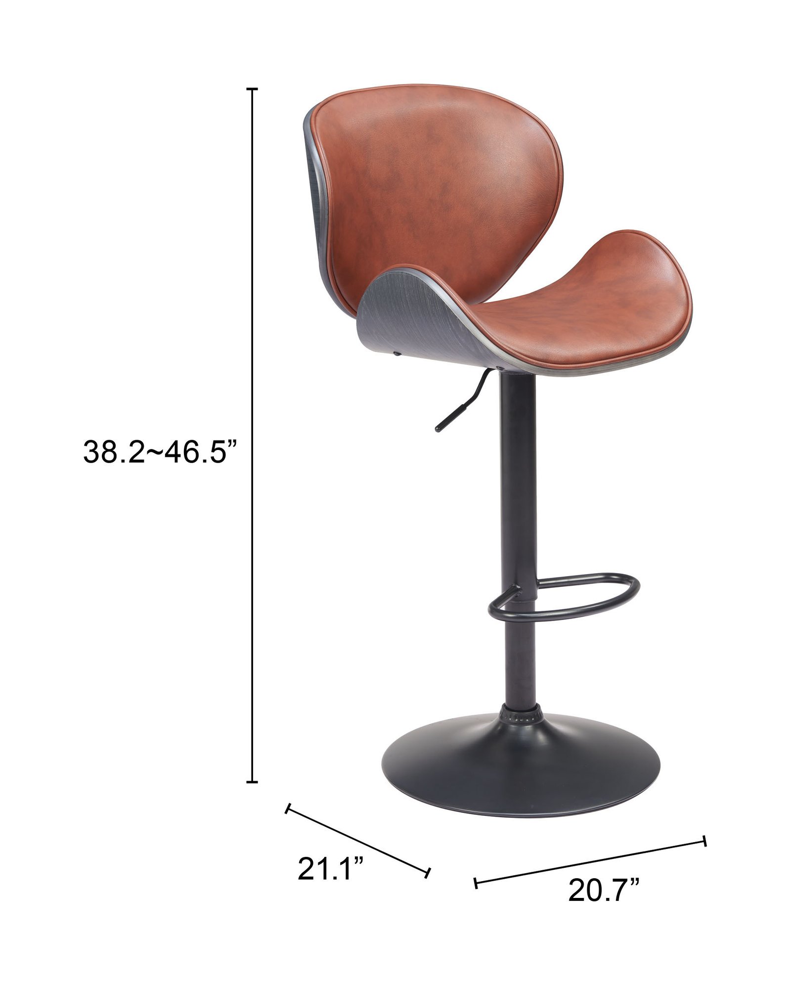 Meyane Barstool Brown - Image 9