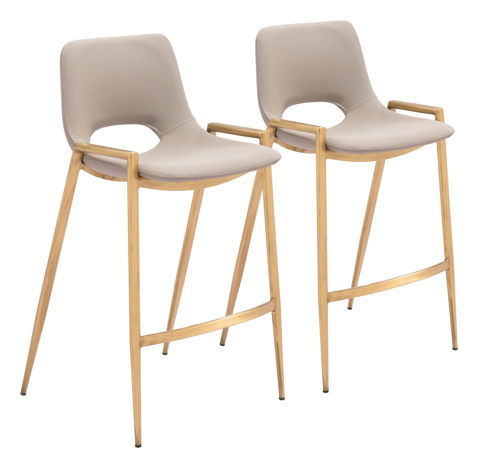 Desi Counter Stool (Set of 2) Beige & Gold - Image 11