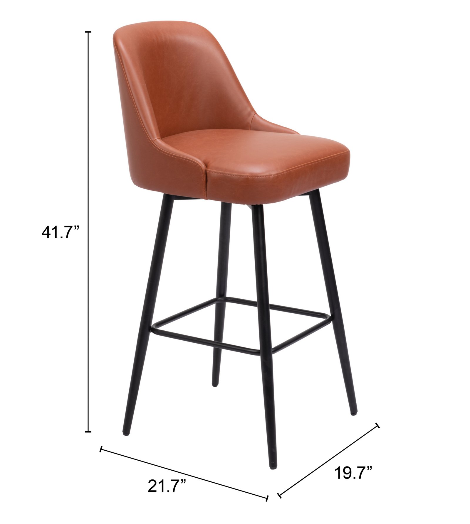 Keppel Swivel Barstool Brown - Image 11