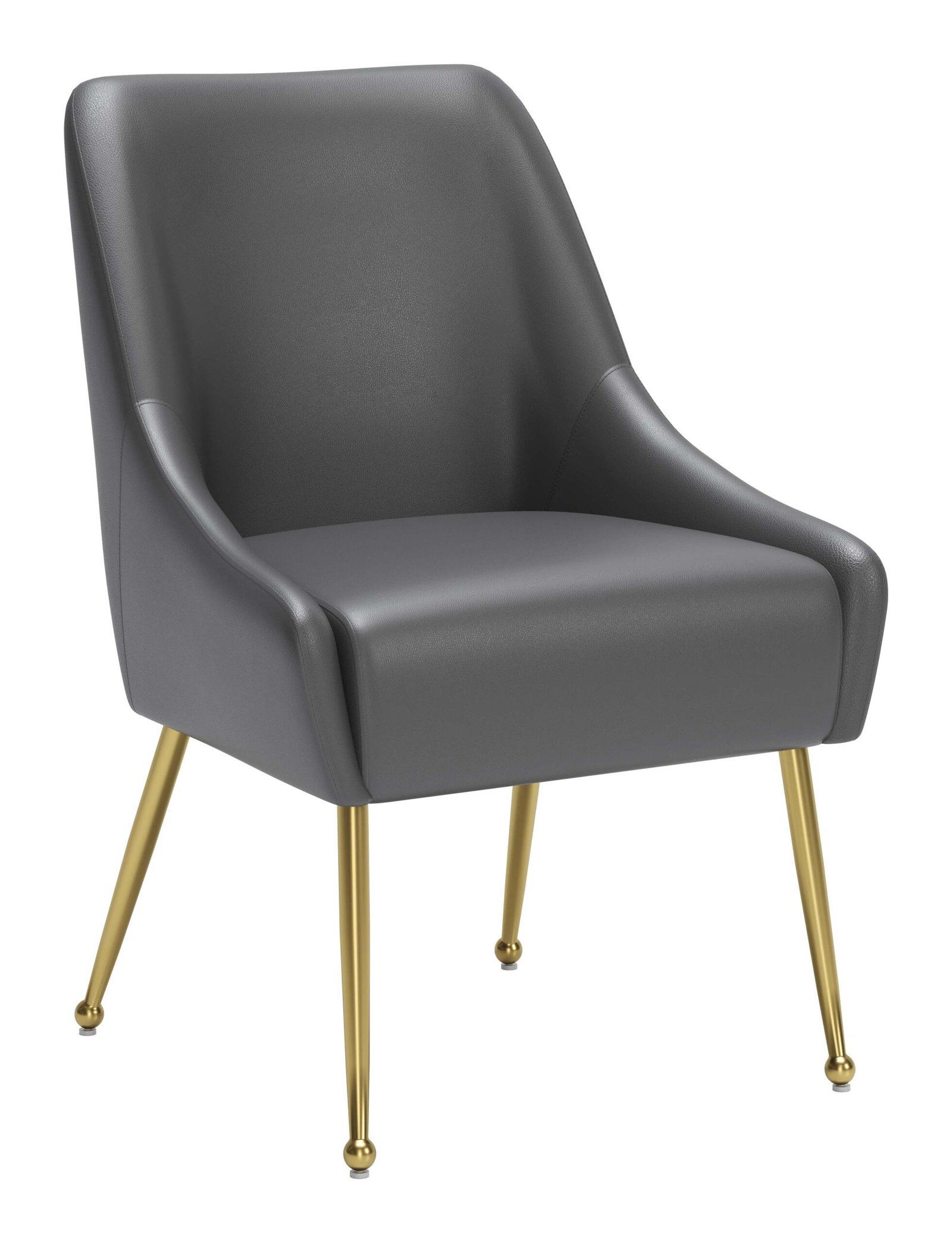 Maxine Dining Chair Gray & Gold - Image 3