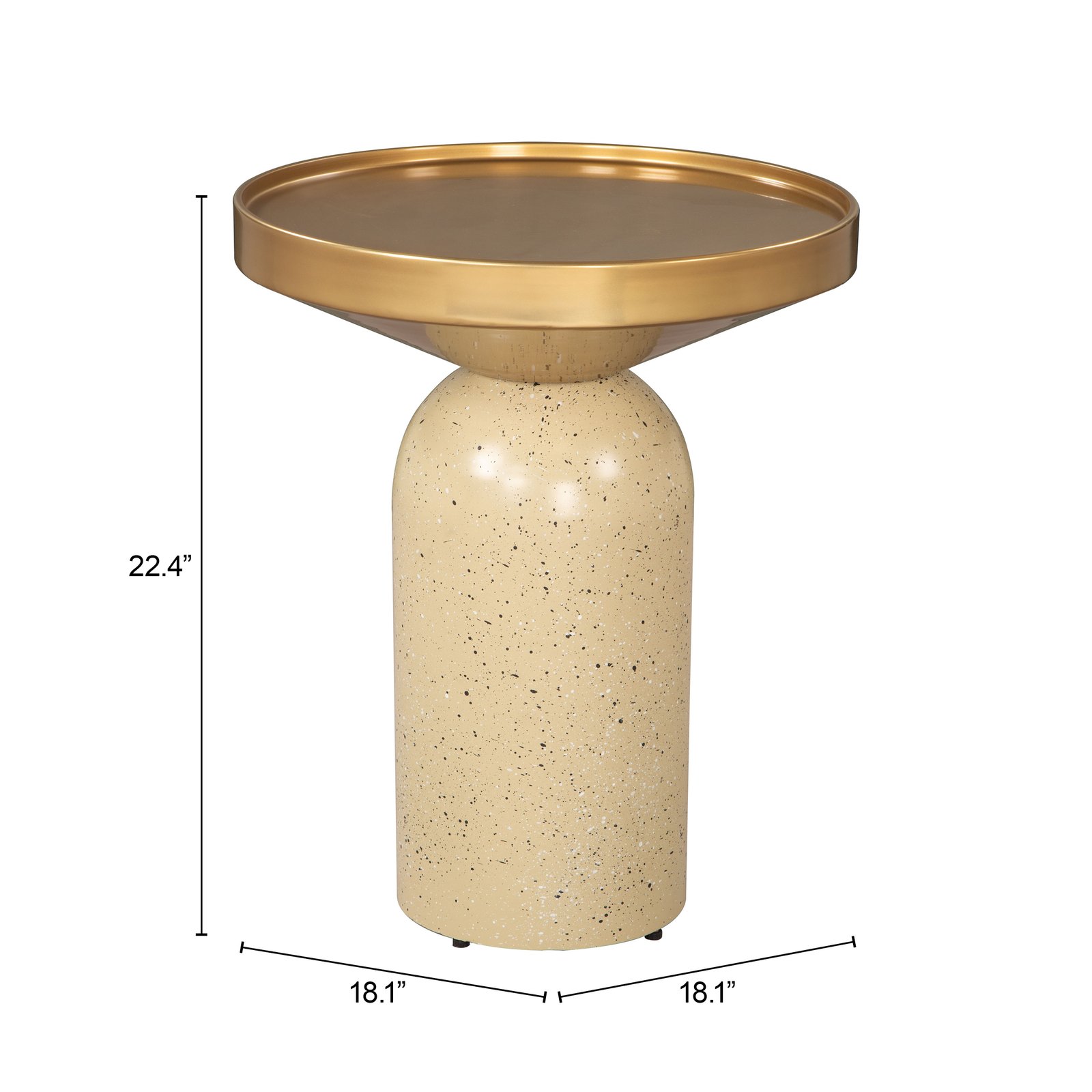 Cendre Side Table Gold & Beige - Image 8