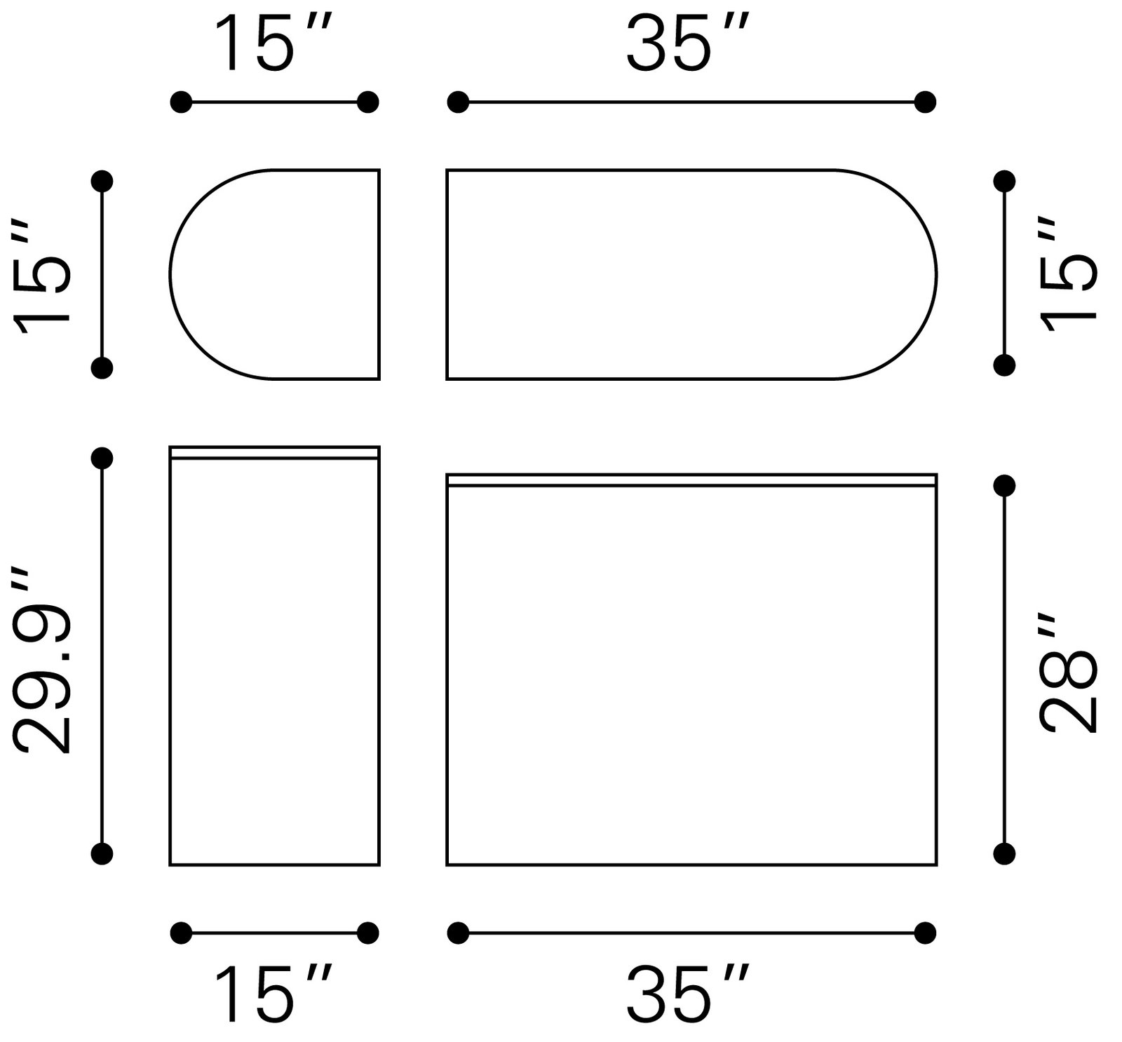 Ormara Console Table Set (2-Piece) White & Black - Image 9