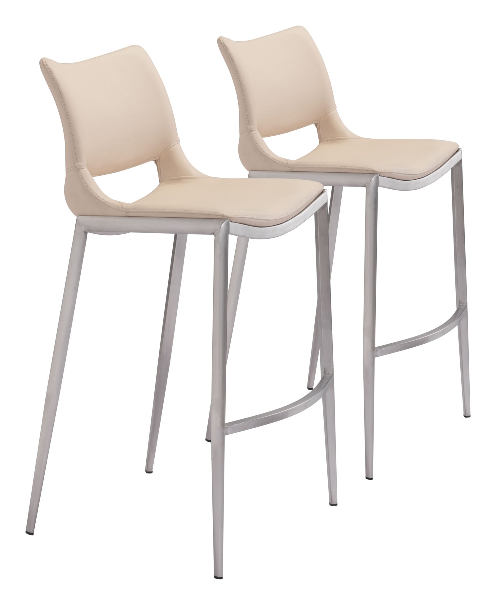 Ace Barstool (Set of 2) Light Pink & Silver - Image 11