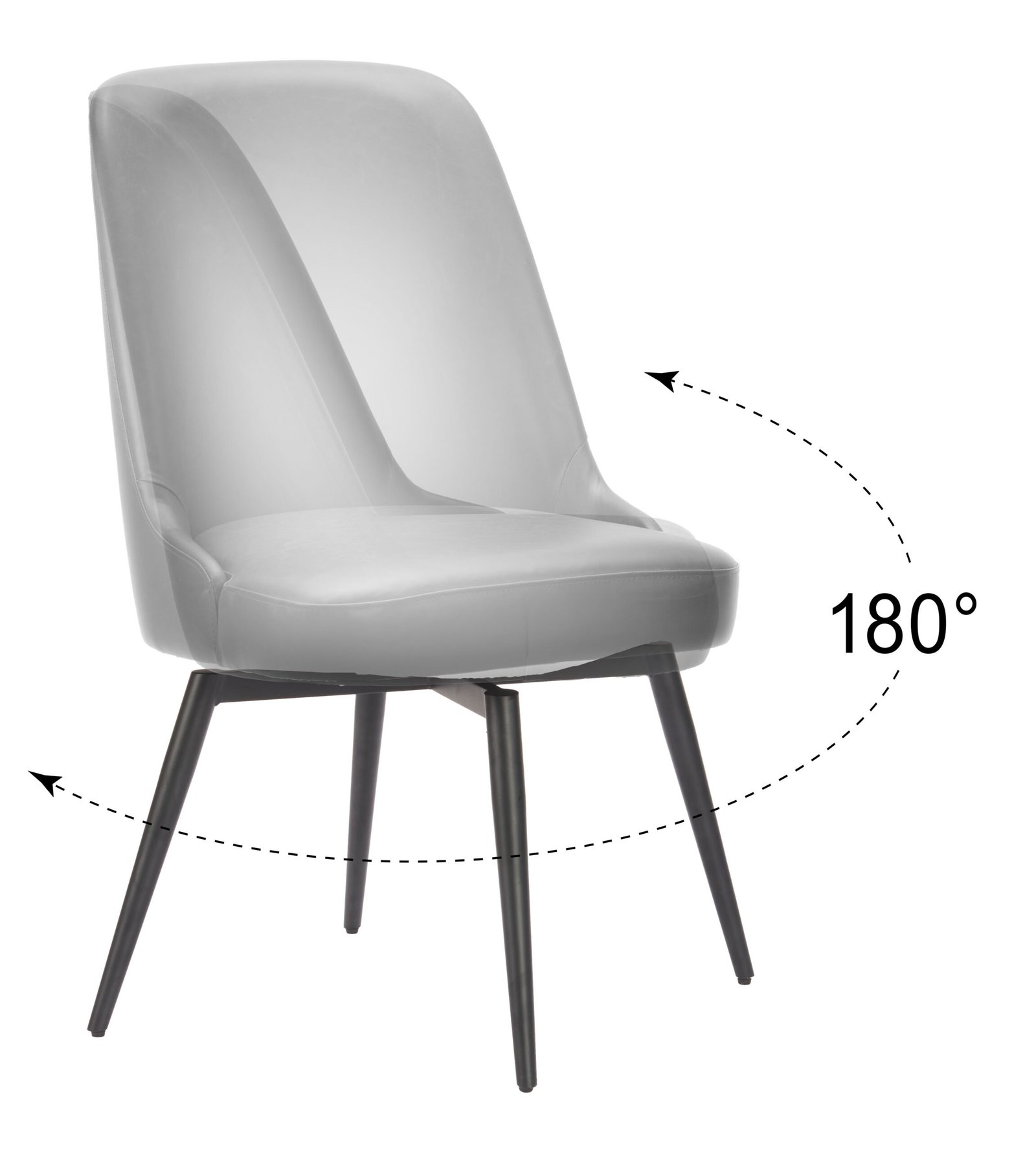 Keppel Swivel Dining Chair (Set of 2) Black - Image 7