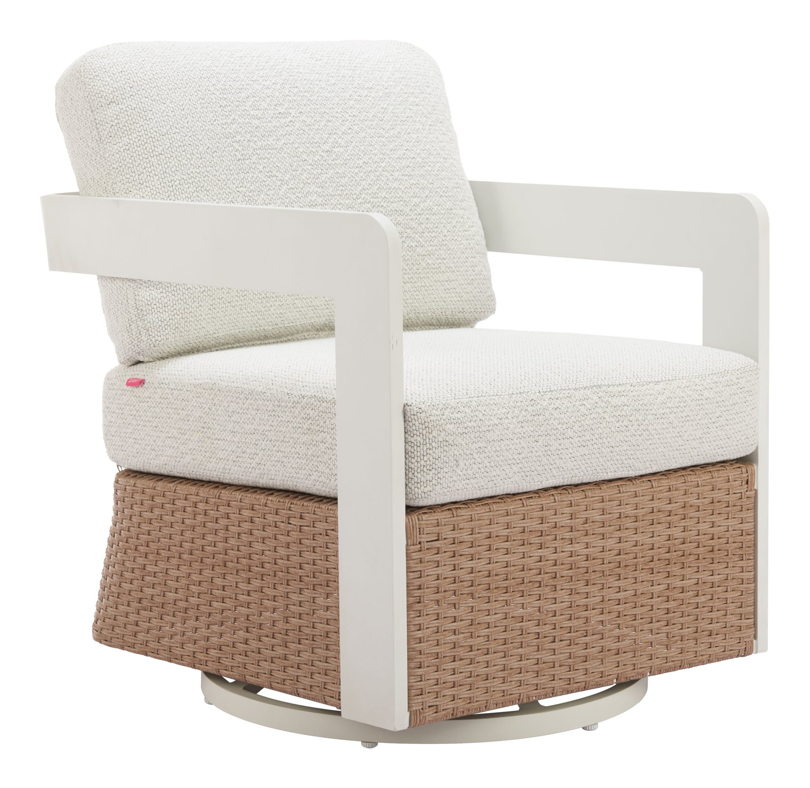 Gelo Swivel Chair White & Brown - Image 9