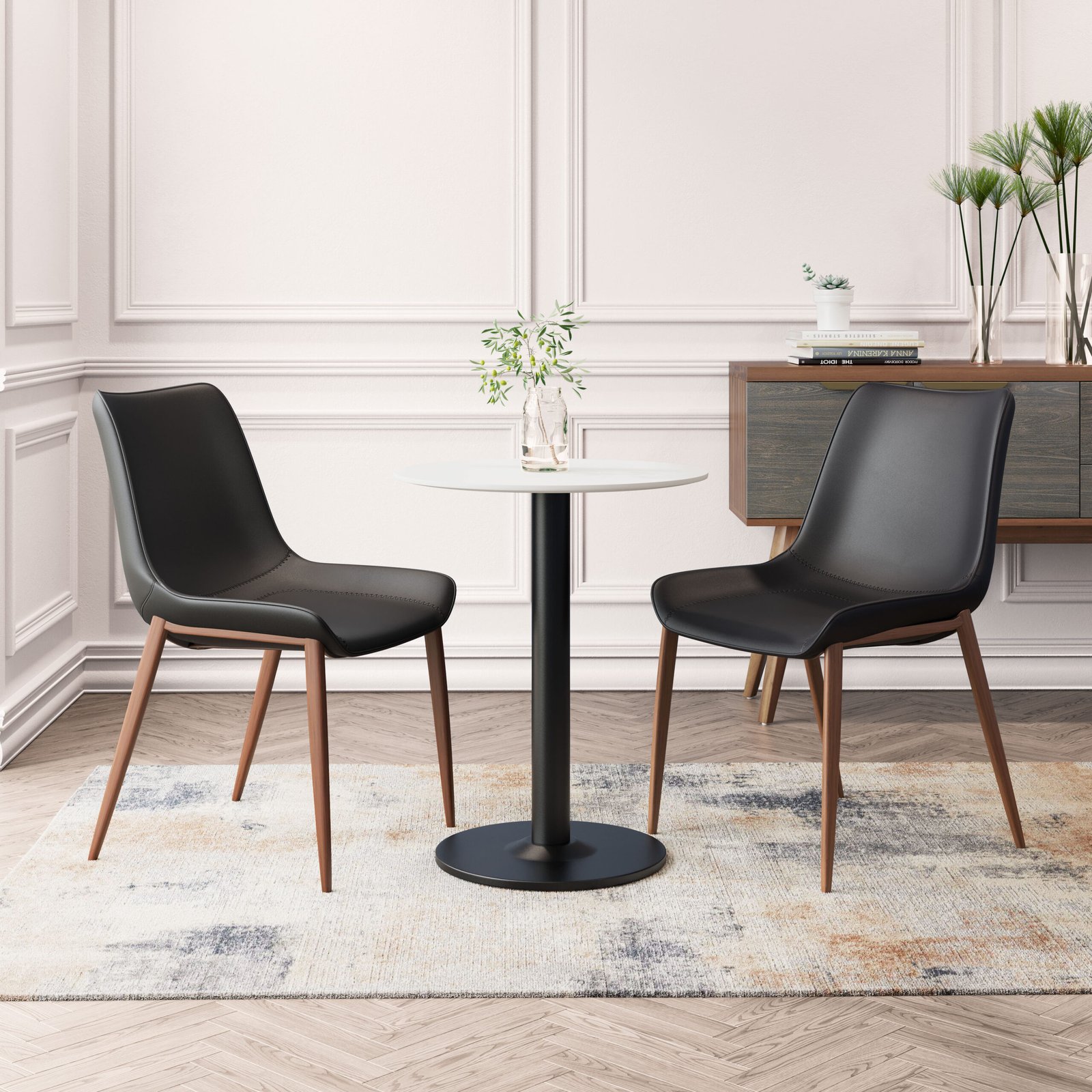 Magnus Dining Chair (Set of 2) Black & Walnut - Image 3