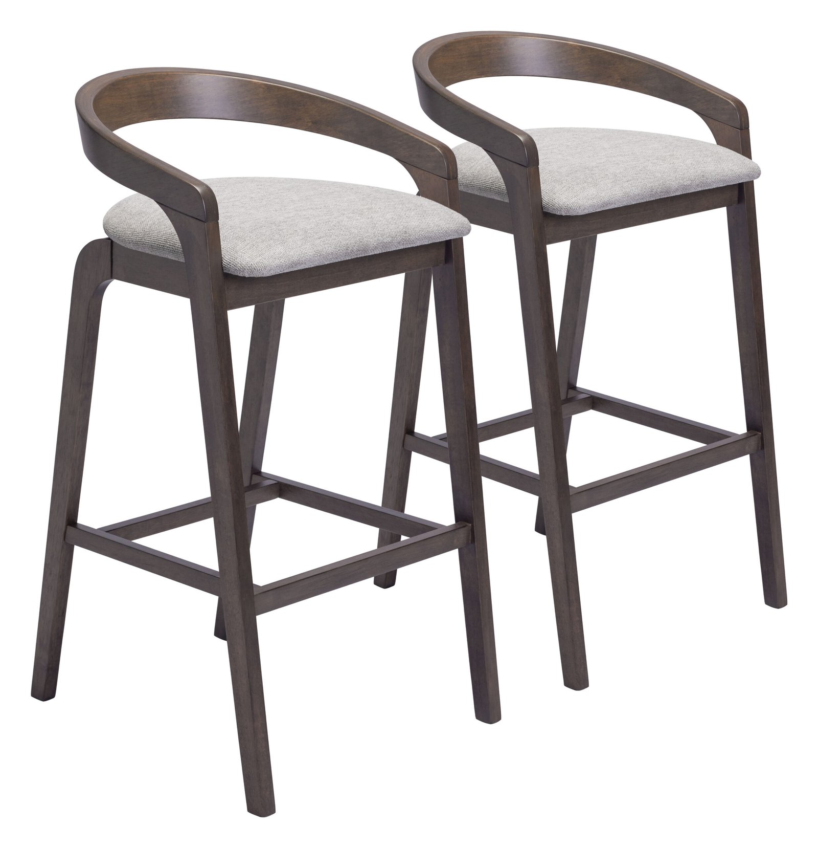 Troy Barstool (Set of 2) Dove Gray & Espresso - Image 9