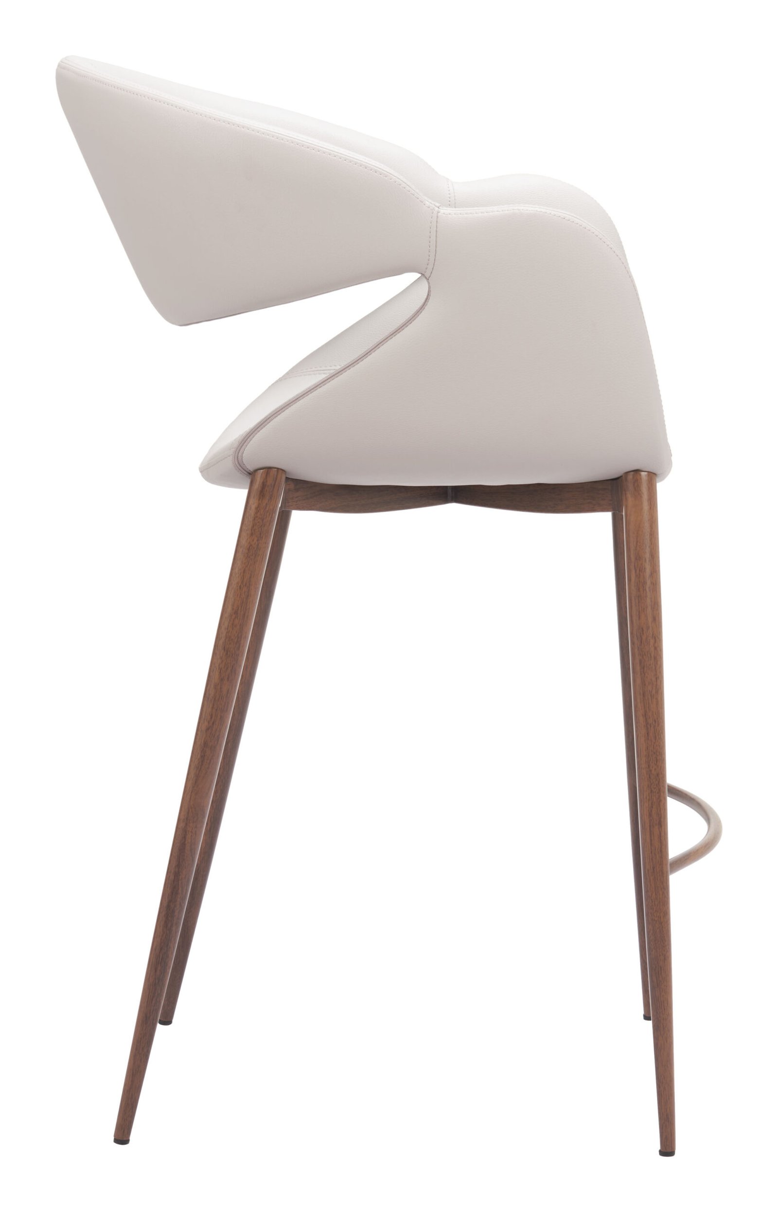 Limay Counter Stool Beige & Walnut - Image 2