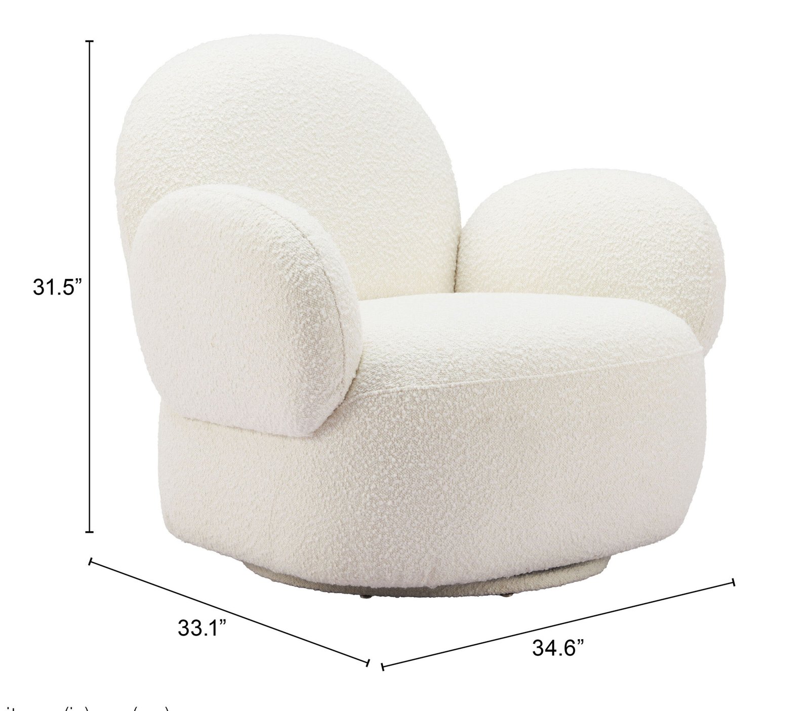 Pilka Swivel Chair White - Image 10