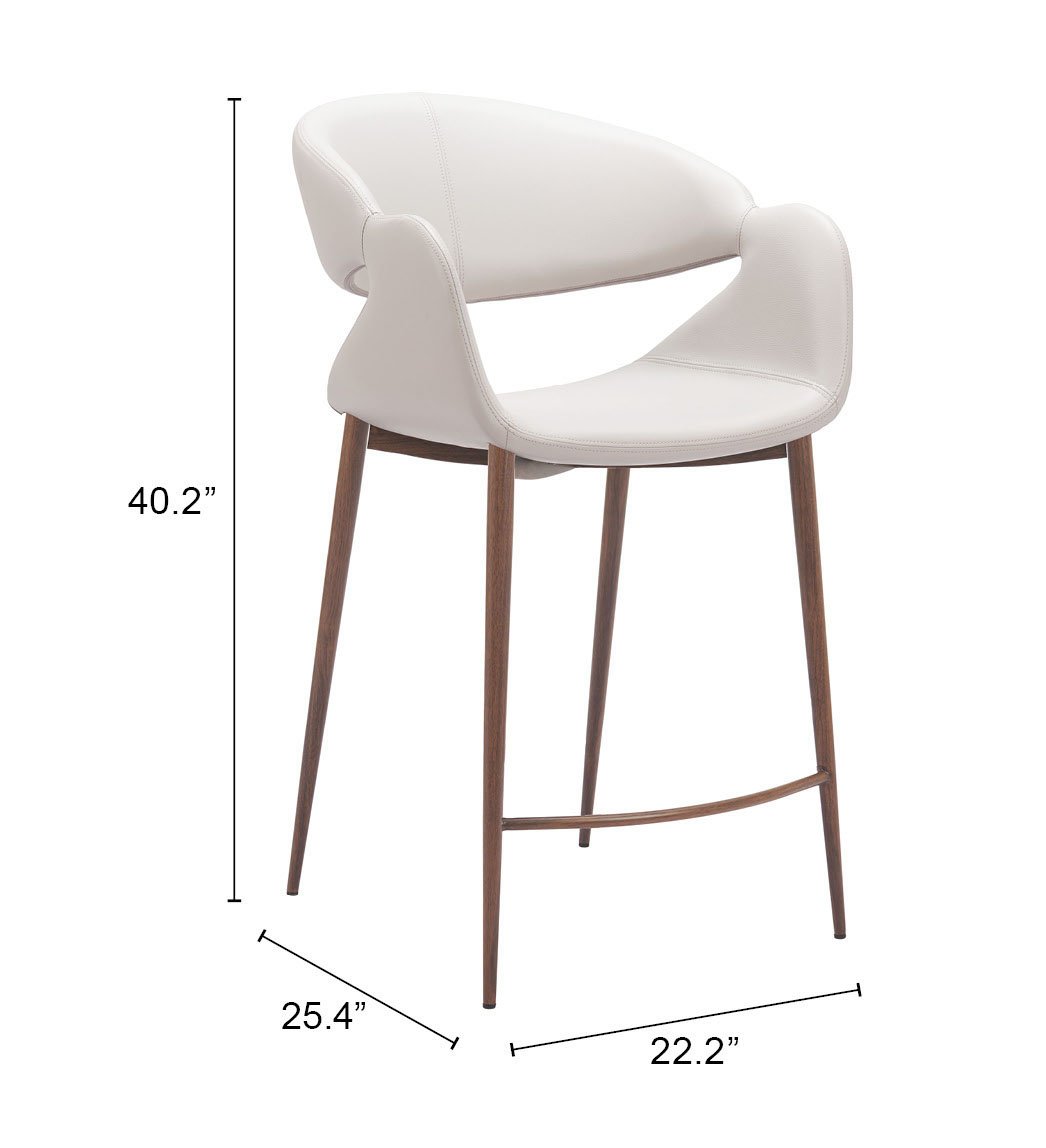 Limay Counter Stool Beige & Walnut - Image 8