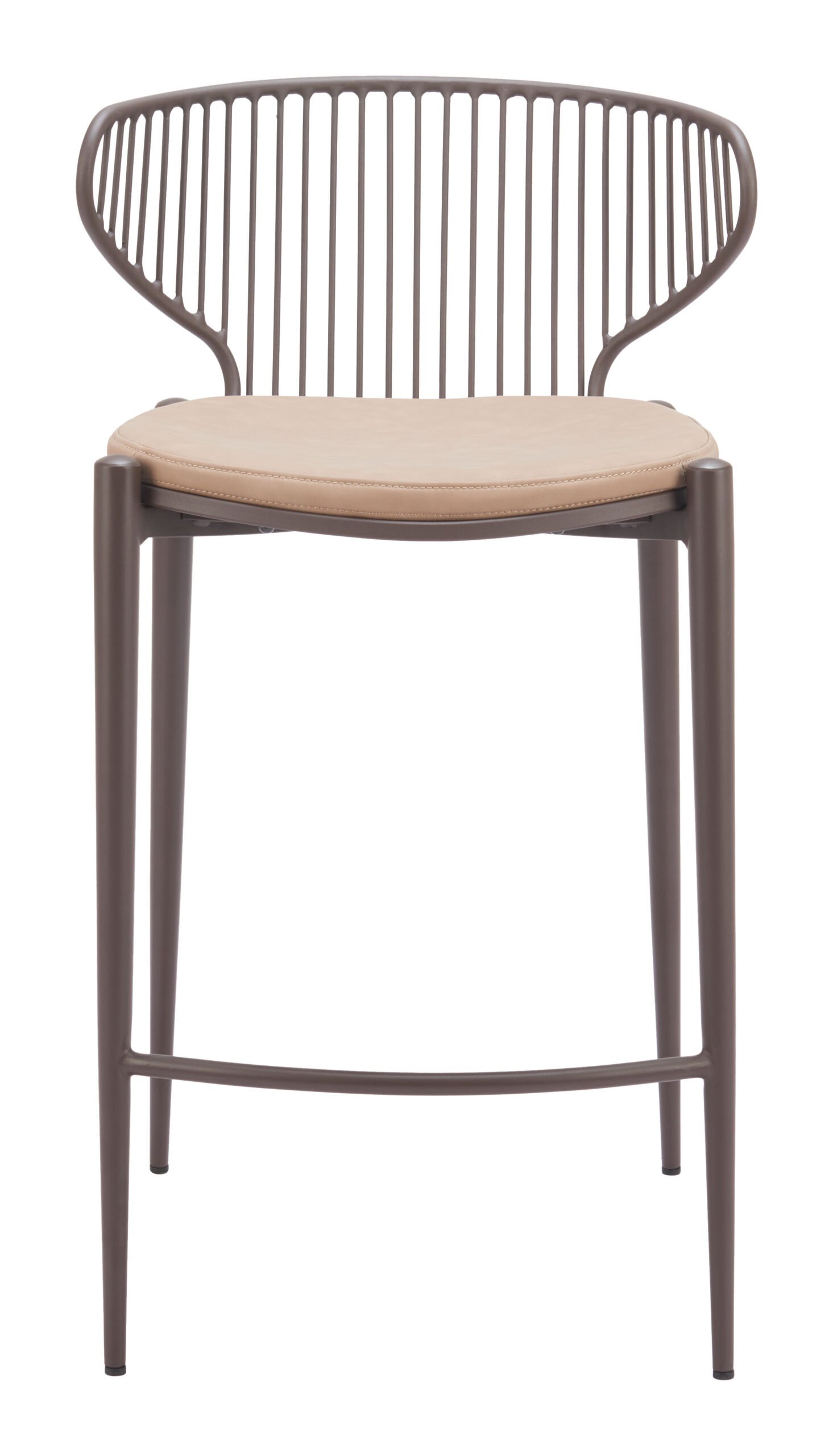 Silues Counter Stool (Set of 2) Taupe & Brown - Image 3