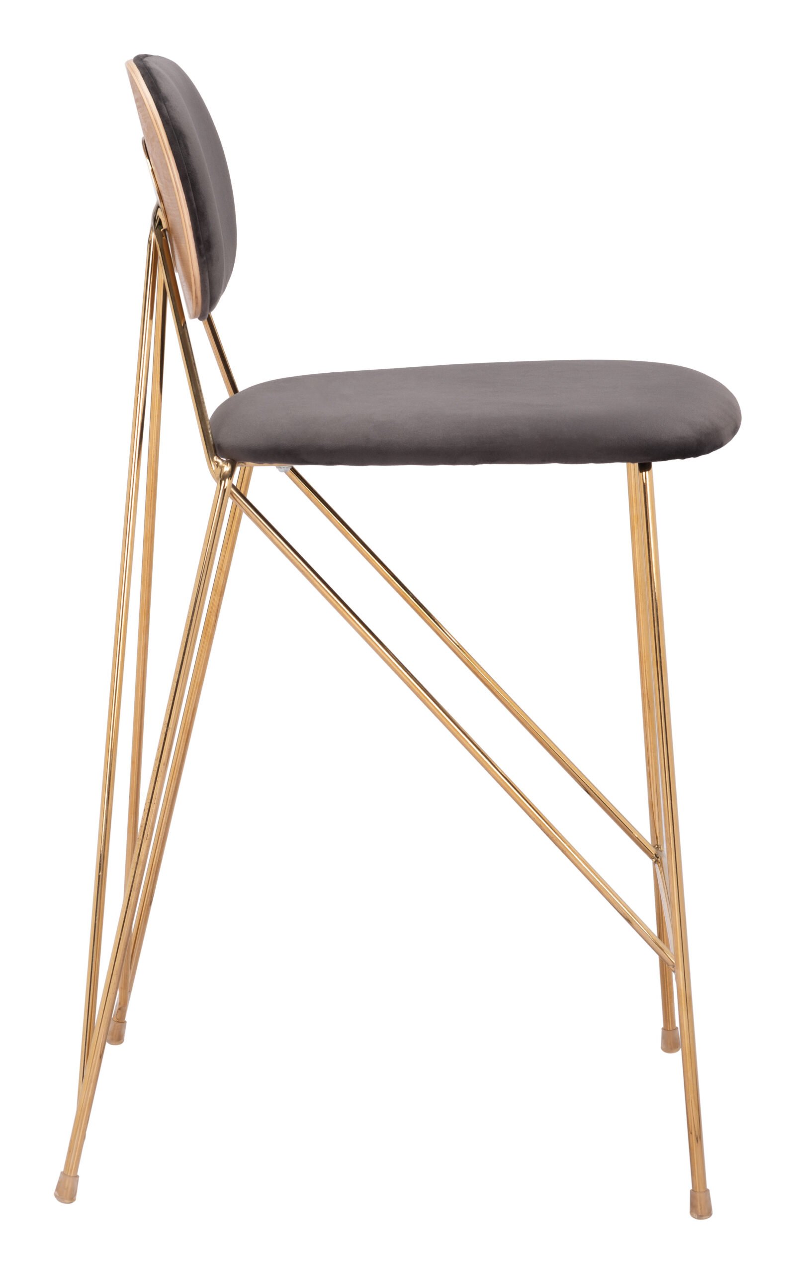 Georges Counter Stool (Set of 2) Gray & Gold - Image 3