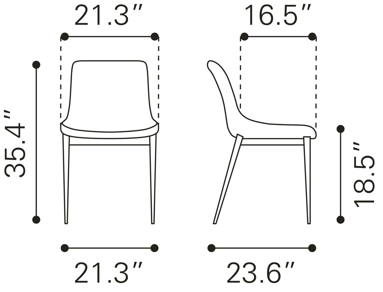 Magnus Dining Chair (Set of 2) Brown & Silver - Image 9