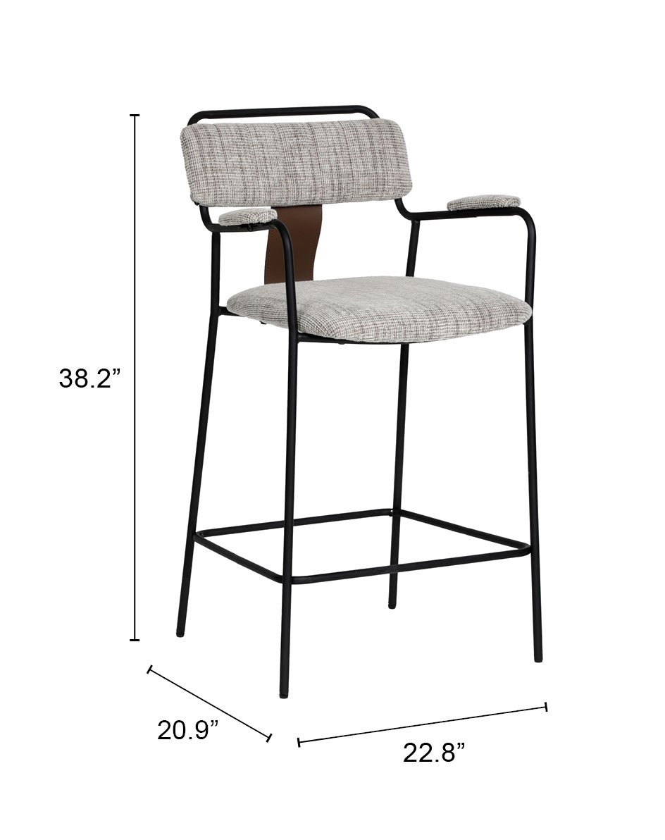 Couva Counter Stool (Set of 2) Gray Tweed - Image 8
