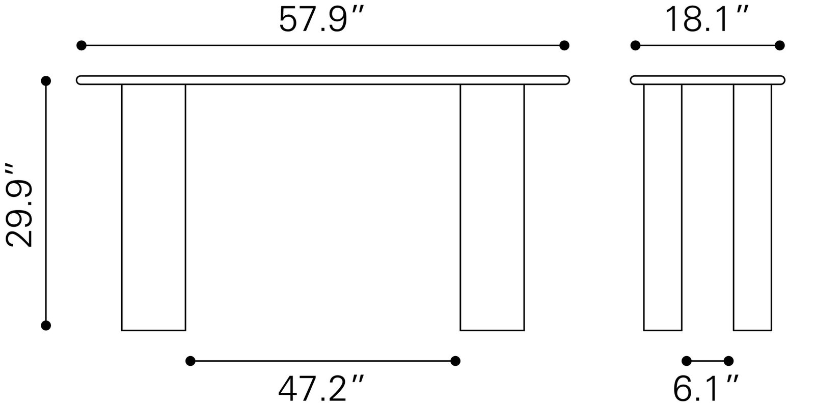 Risan Console Table Whitewashed - Image 8
