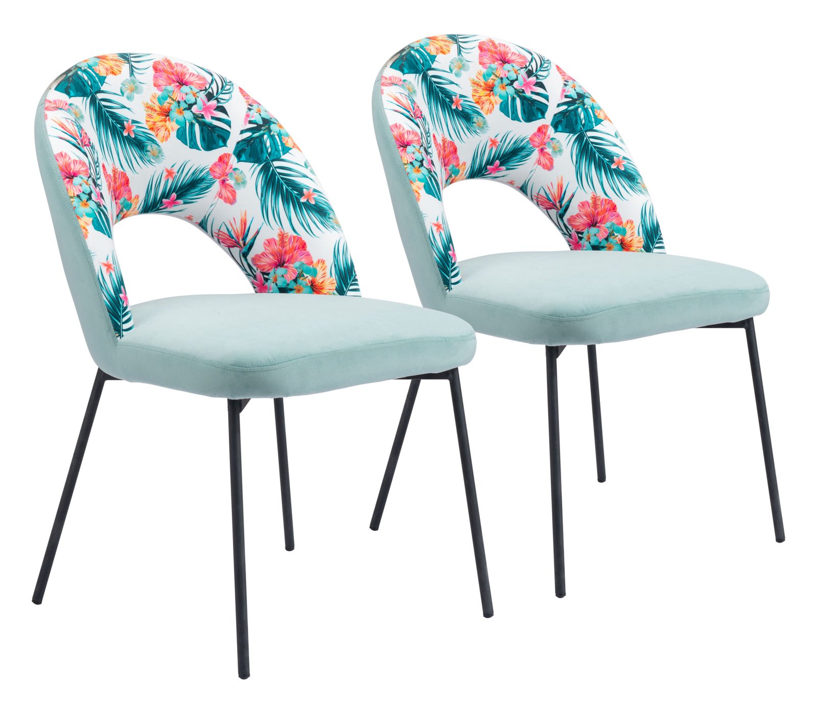 Bethpage Dining Chair (Set of 2) Multicolor Print & Green - Image 15