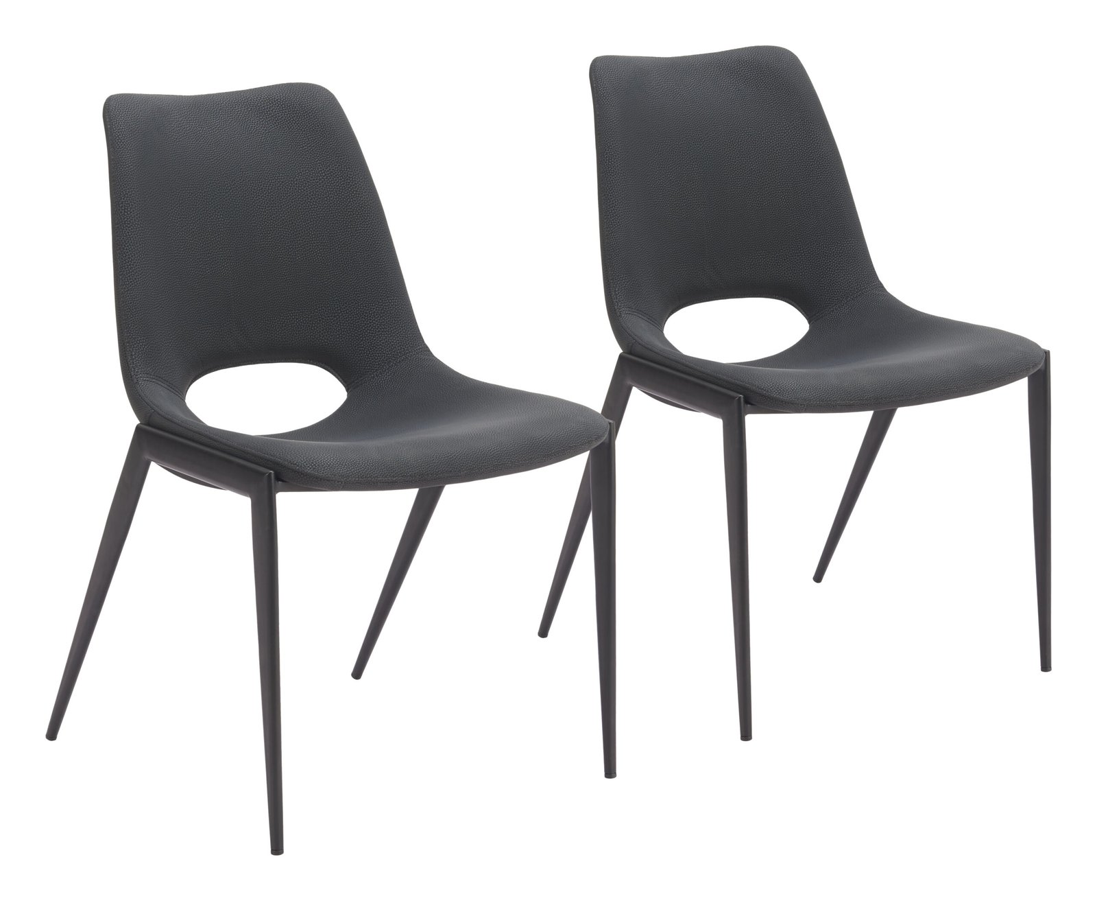 Desi Armless Dining Chair (Set of 2) Black - Image 9