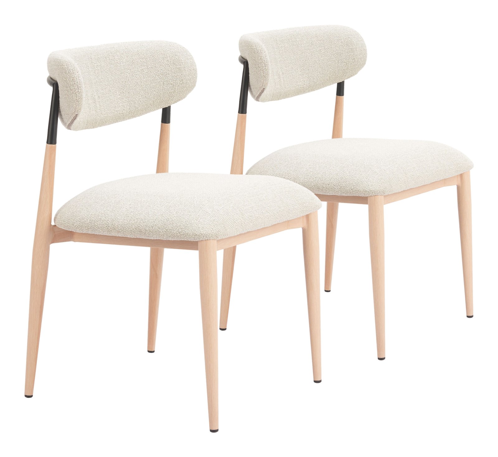 Equinox Armless Dining Chair (Set of 2) Oyster Gray & Natural - Image 13