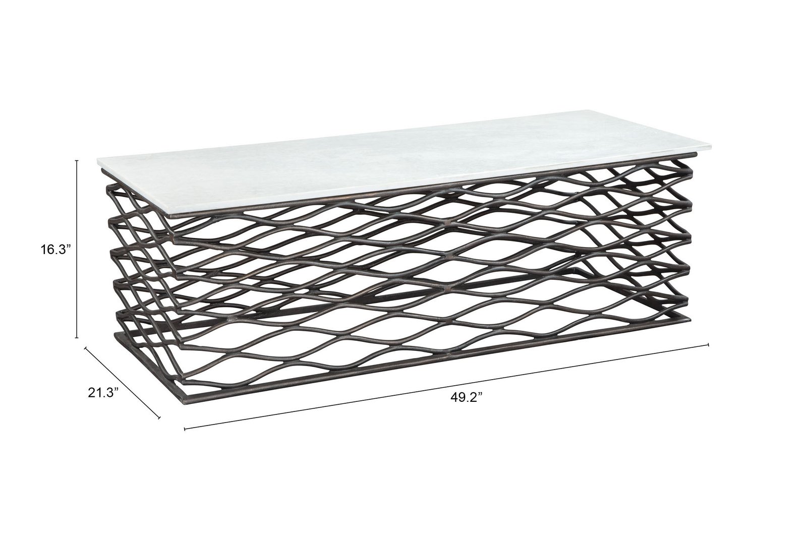 Duchess Coffee Table White & Antique Bronze - Image 10