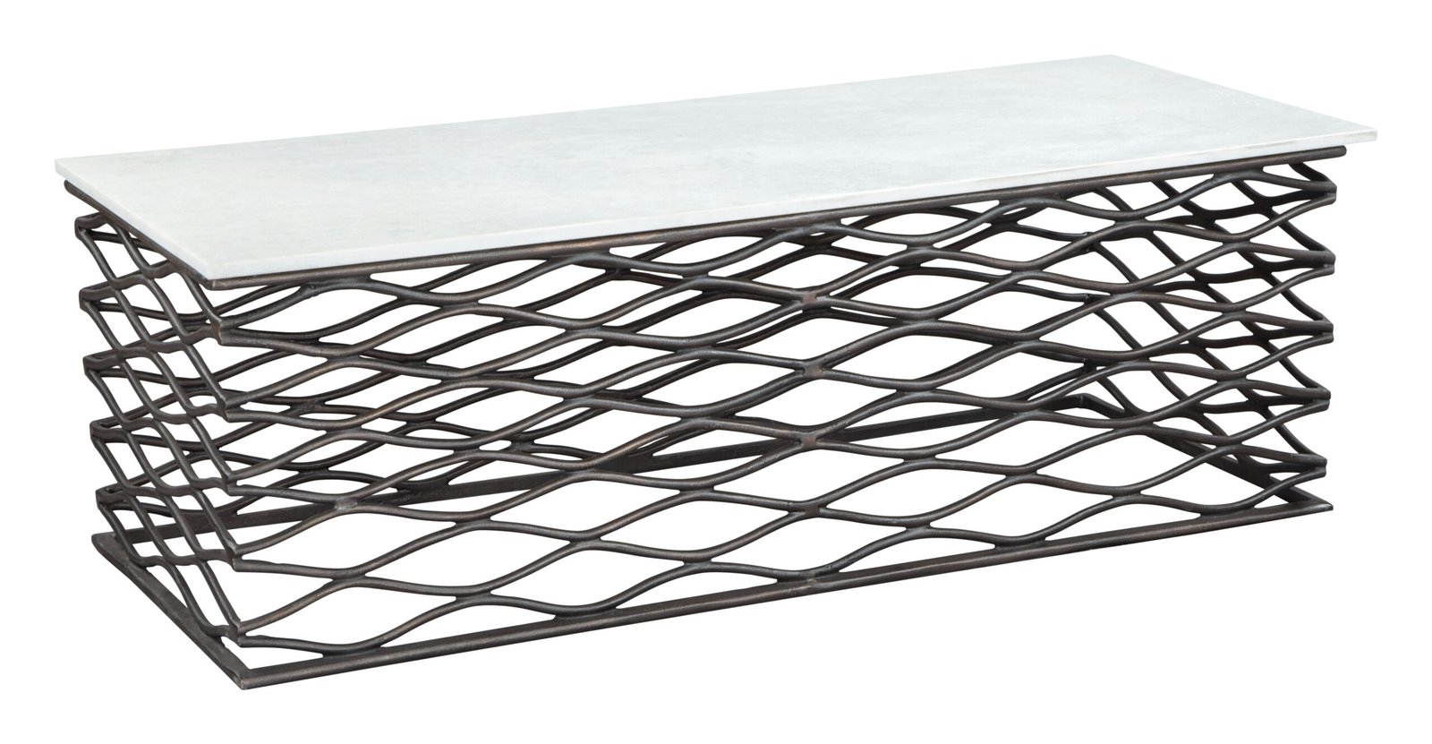 Duchess Coffee Table White & Antique Bronze - Image 2