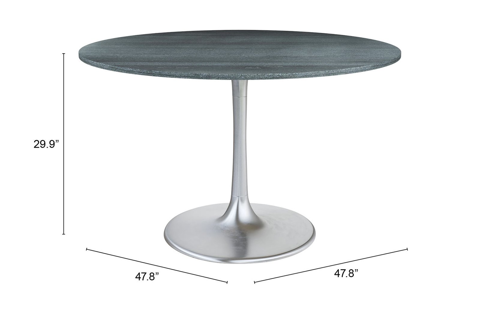 Metropolis Dining Table Gray & Silver - Image 10