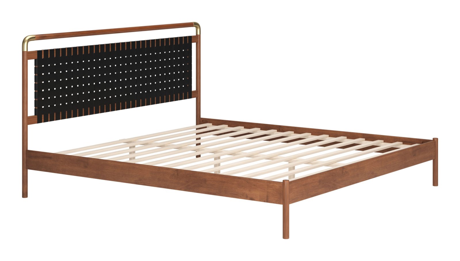 Netz King Bed Black & Walnut - Image 3