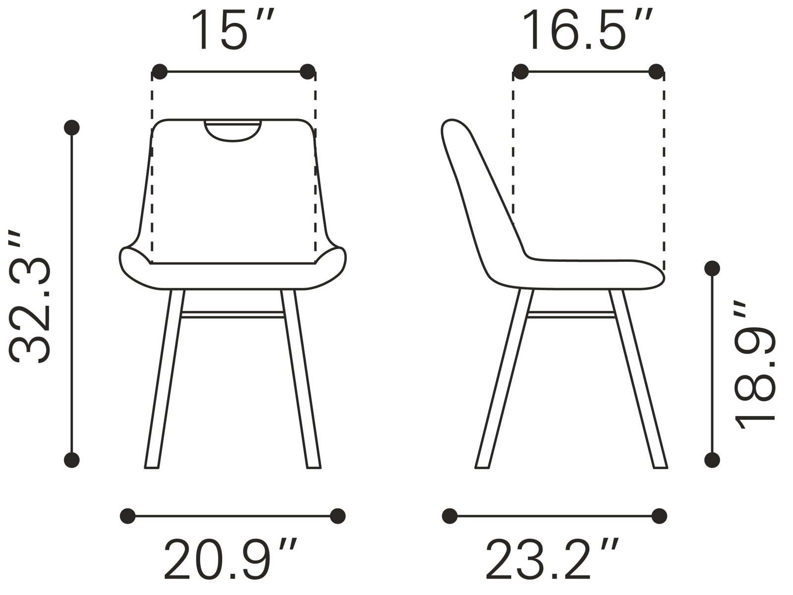 Tyler Dining Chair (Set of 2) Brown - Image 9