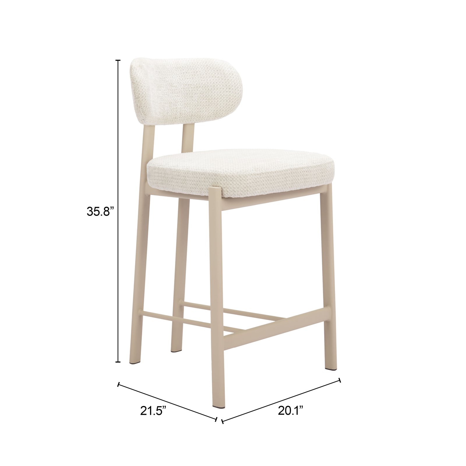 Aurea Counter Stool (Set of 2) Light Gray - Image 8