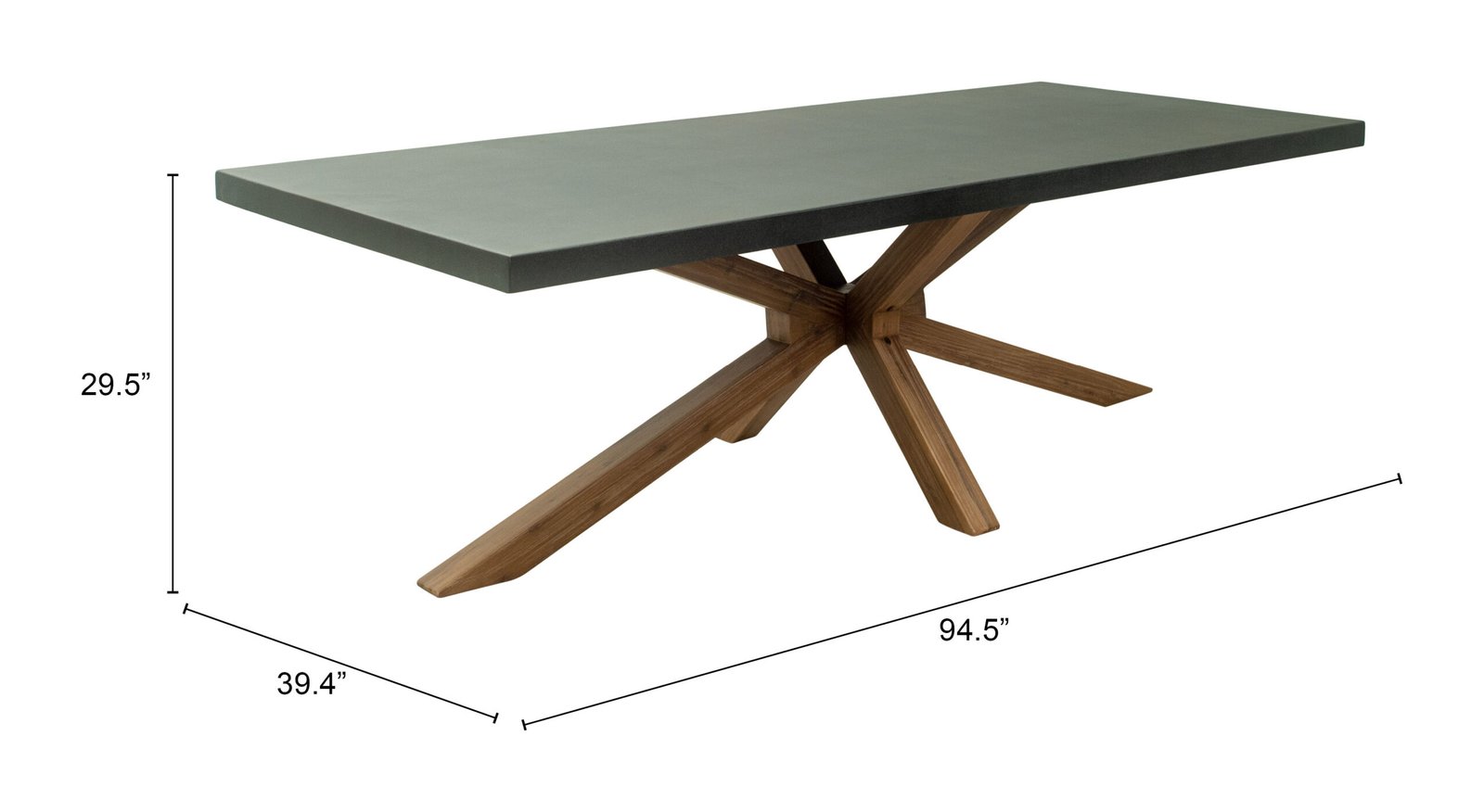 Suan Rectangular Dining Table Gray - Image 8