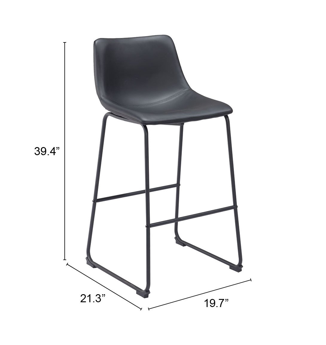 Smart Barstool (Set of 2) Black - Image 12
