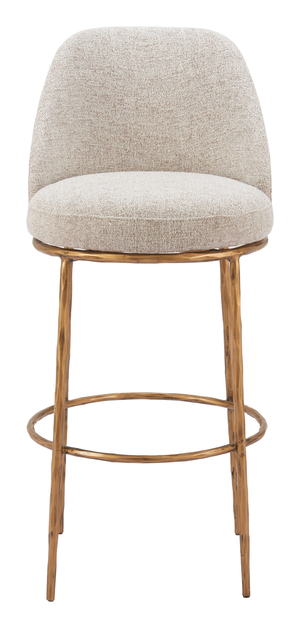 Nordhavn Swivel Barstool Beige & Gold - Image 4