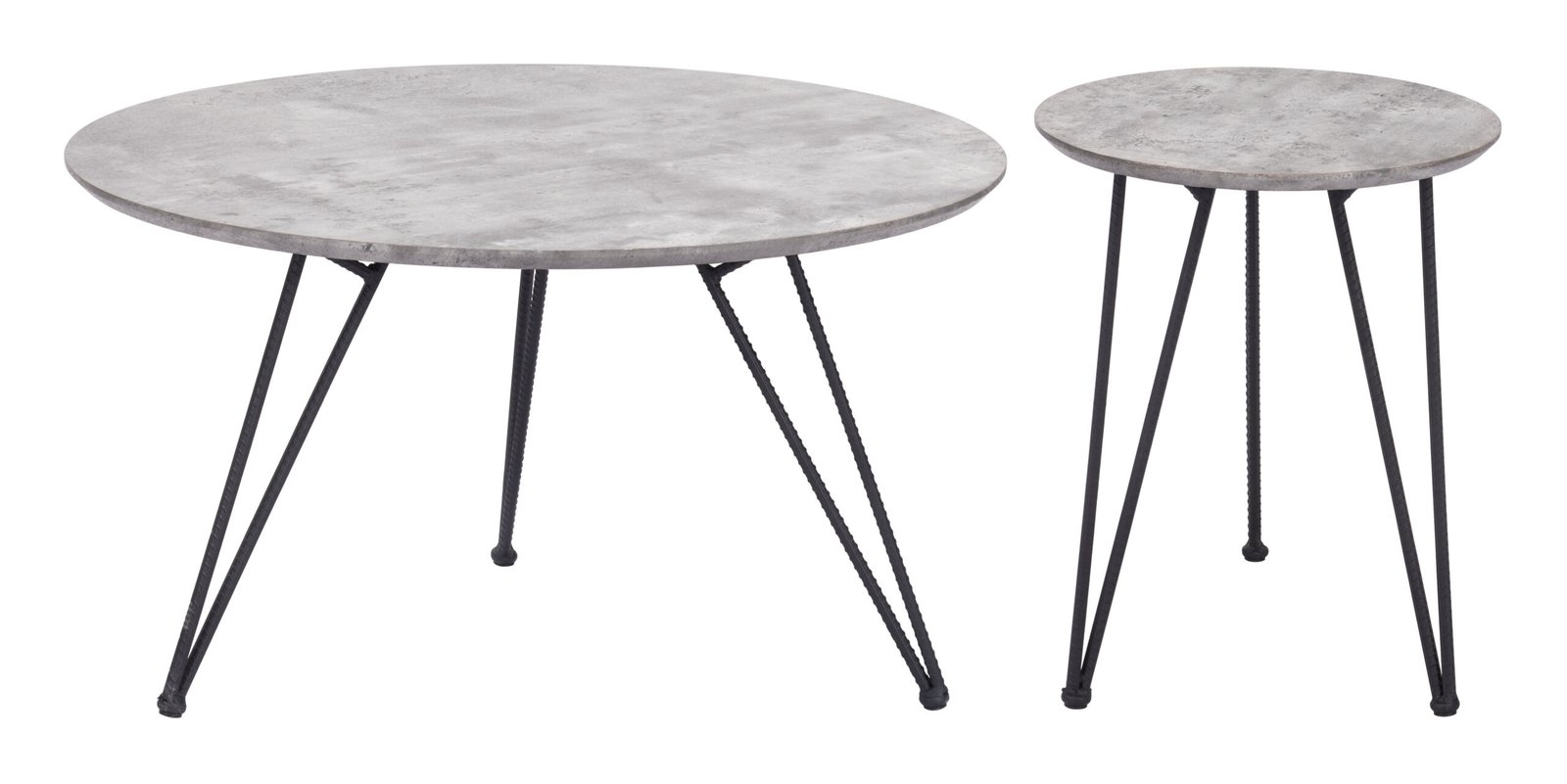 Kerris Coffee Table Set (2-Piece) Gray & Black - Image 5