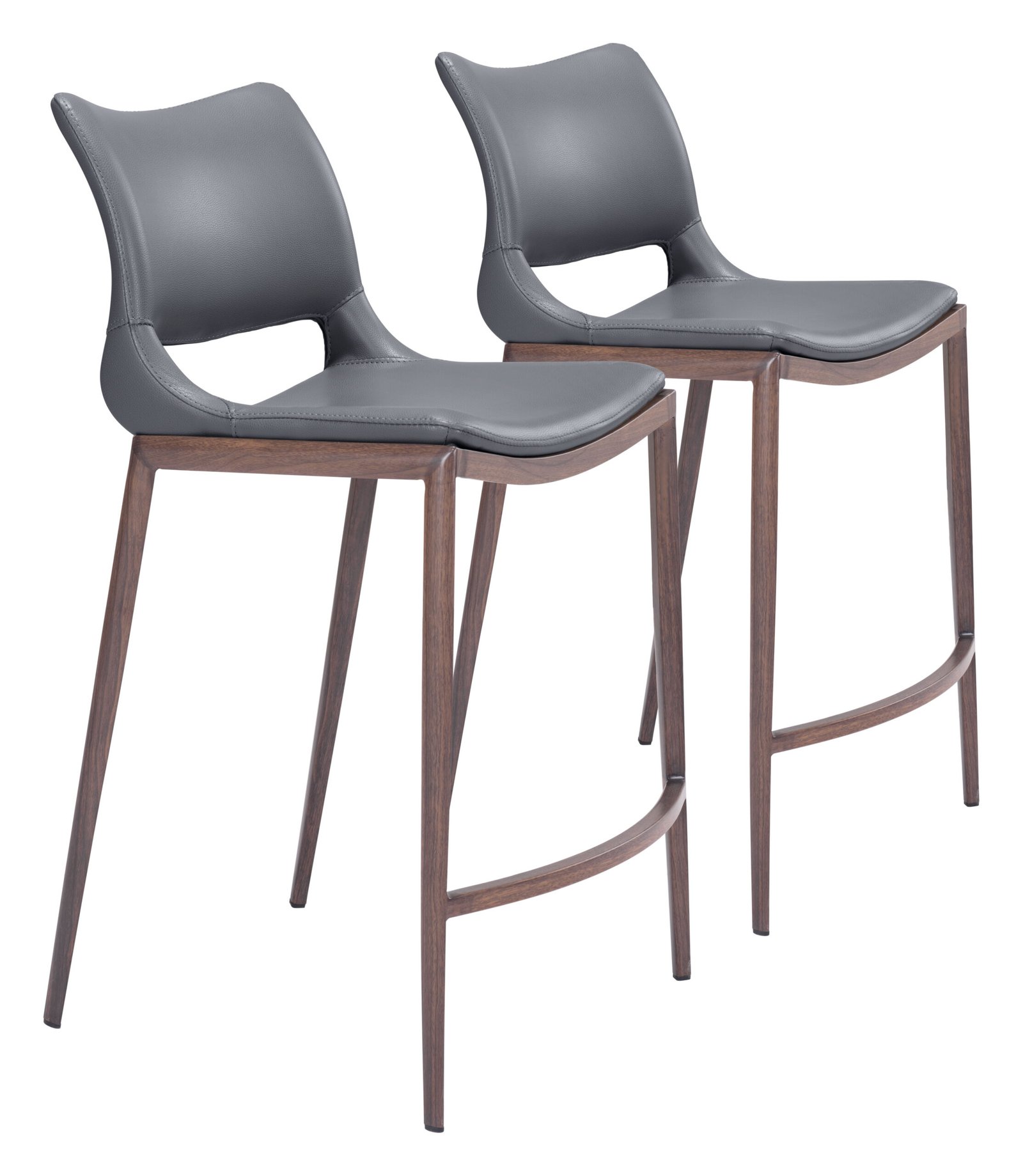 Ace Counter Stool (Set of 2) Dark Gray & Walnut - Image 10