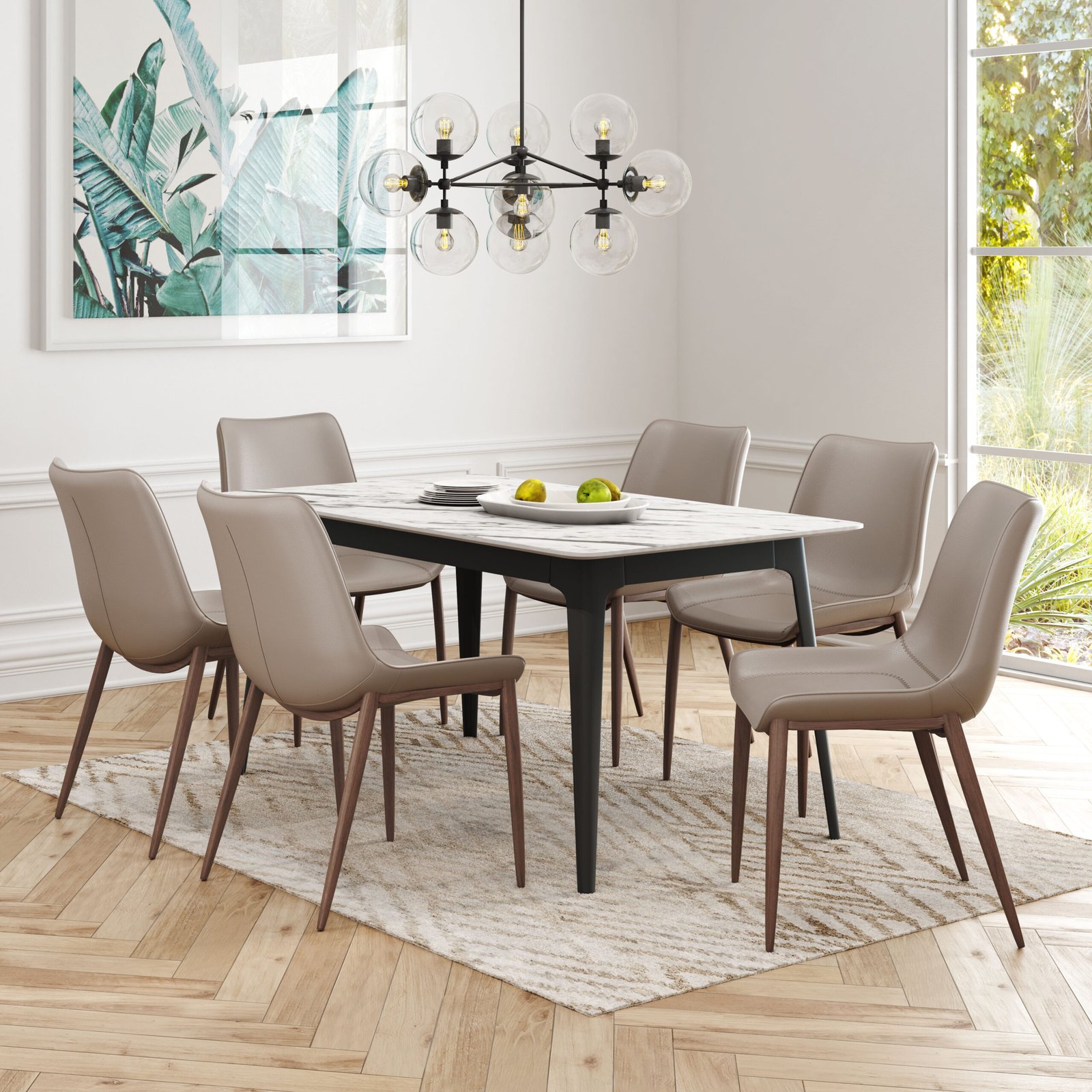 Magnus Dining Chair (Set of 2) Brown & Walnut - Image 2