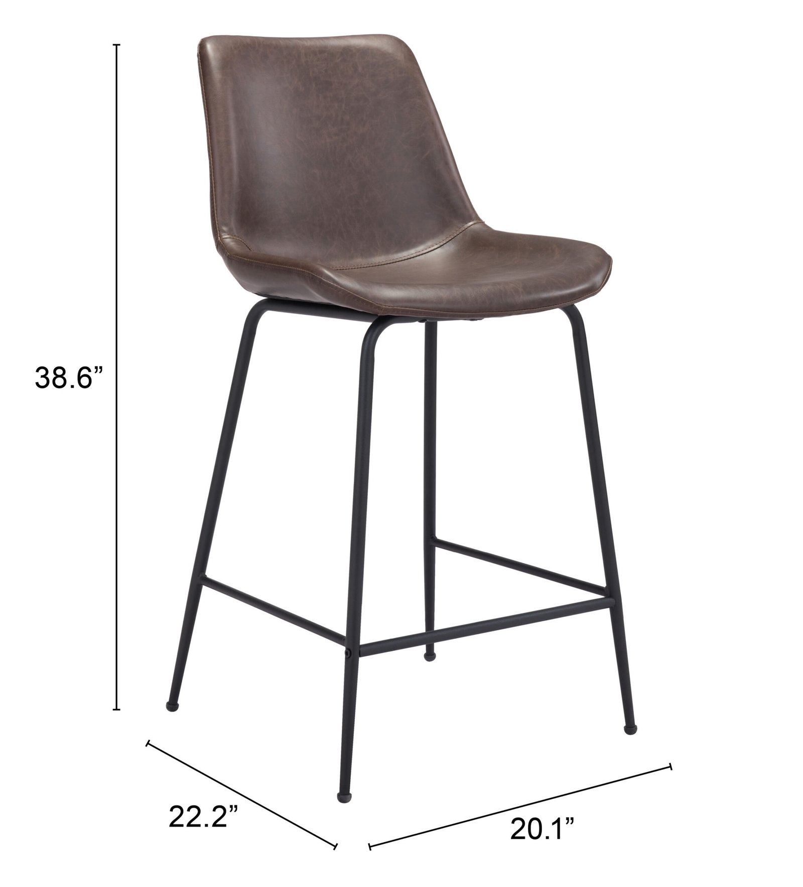 Byron Counter Stool Brown - Image 11