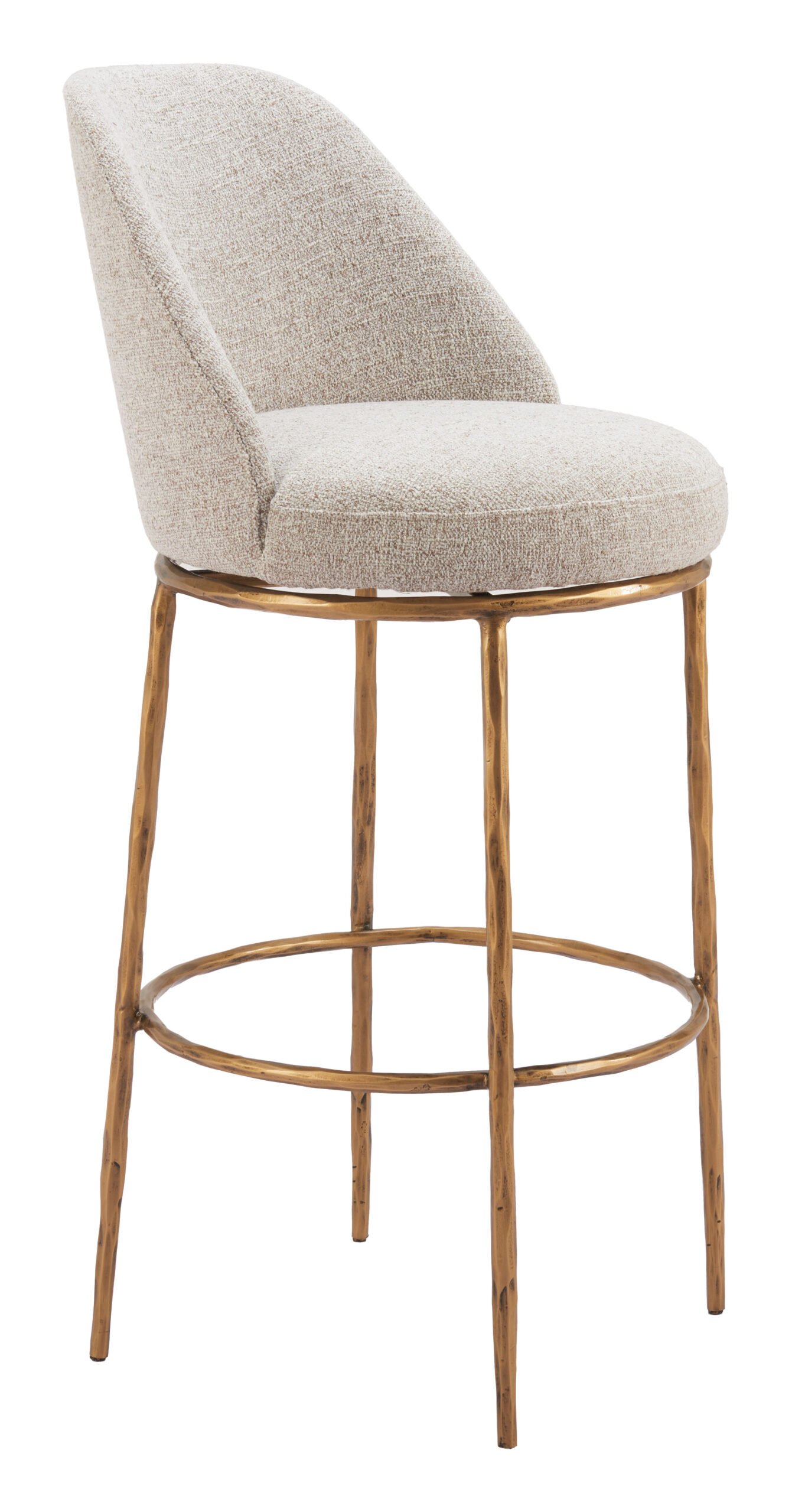 Nordhavn Swivel Barstool Beige & Gold - Image 2
