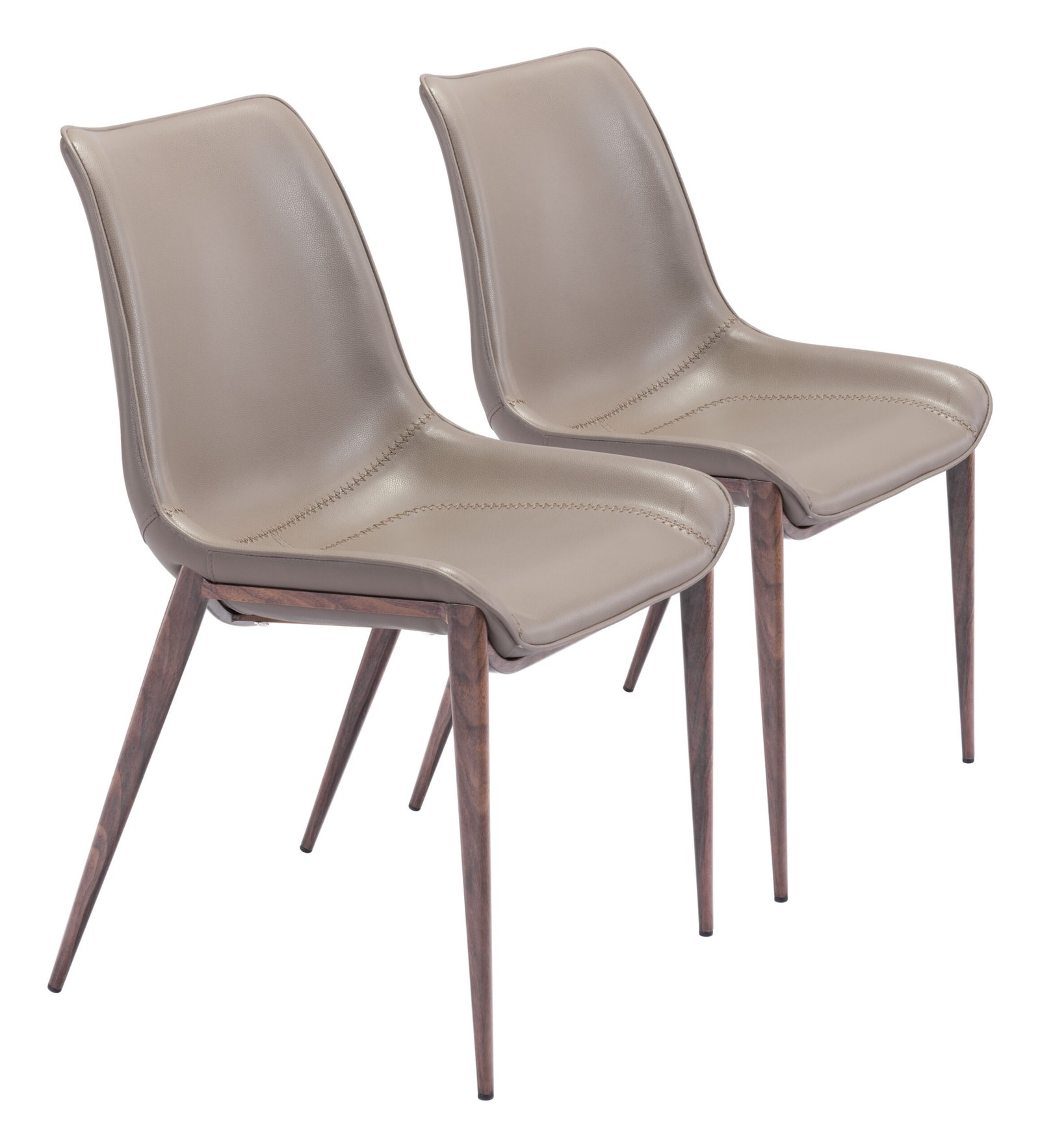 Magnus Dining Chair (Set of 2) Brown & Walnut - Image 11