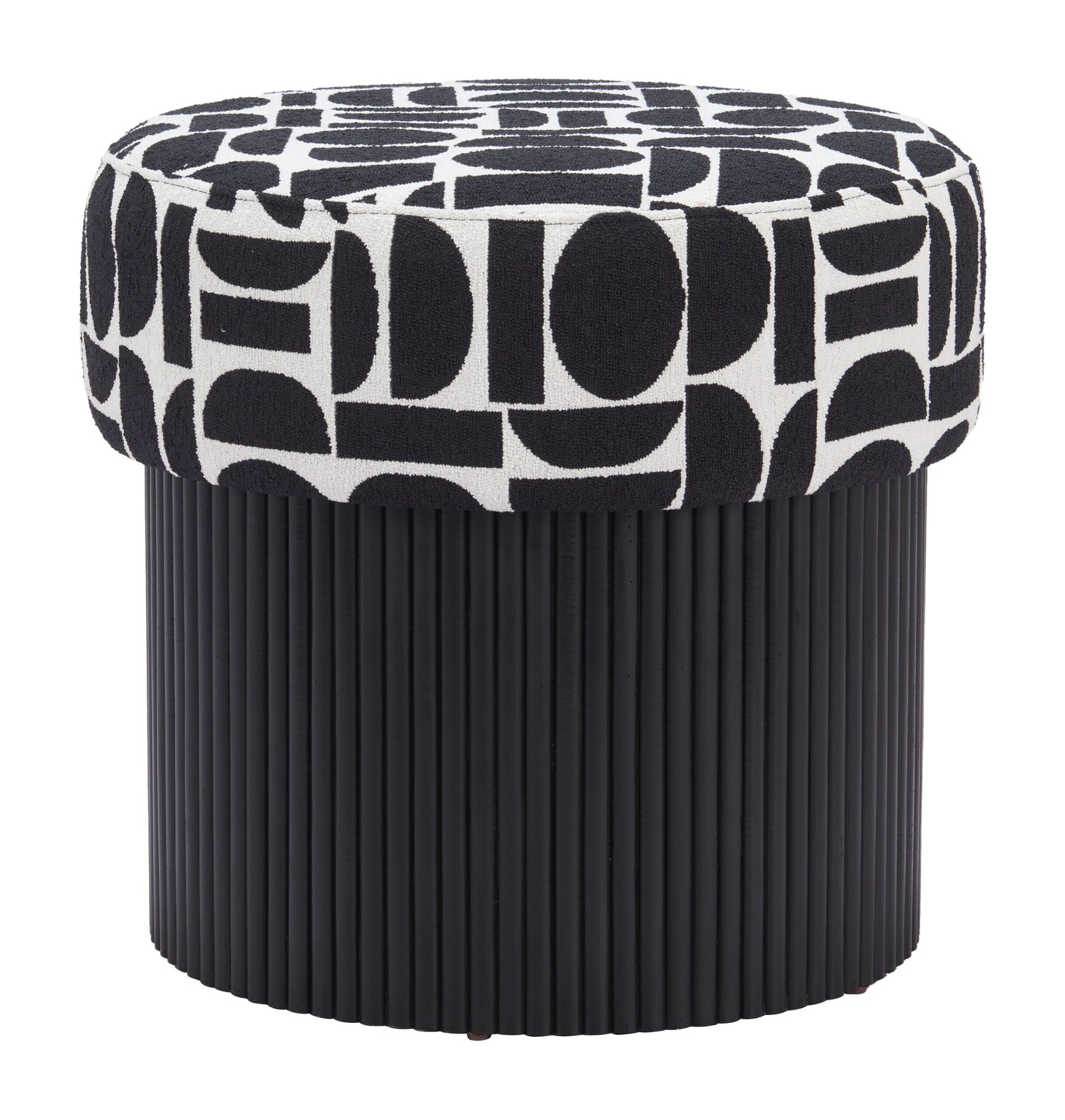 Boto Storage Ottoman Black & White - Image 6
