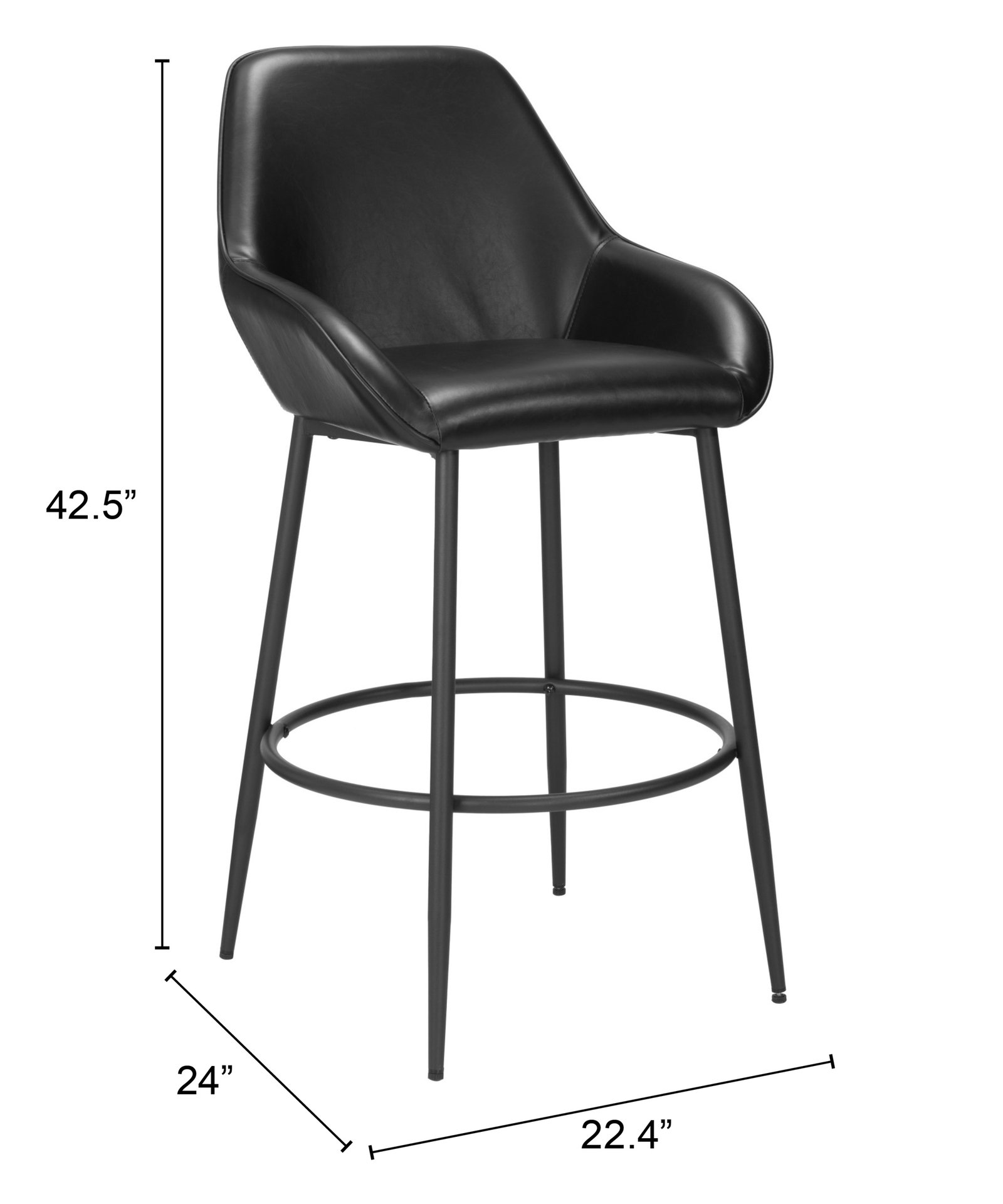 Vila Barstool (Set of 2) Black - Image 9