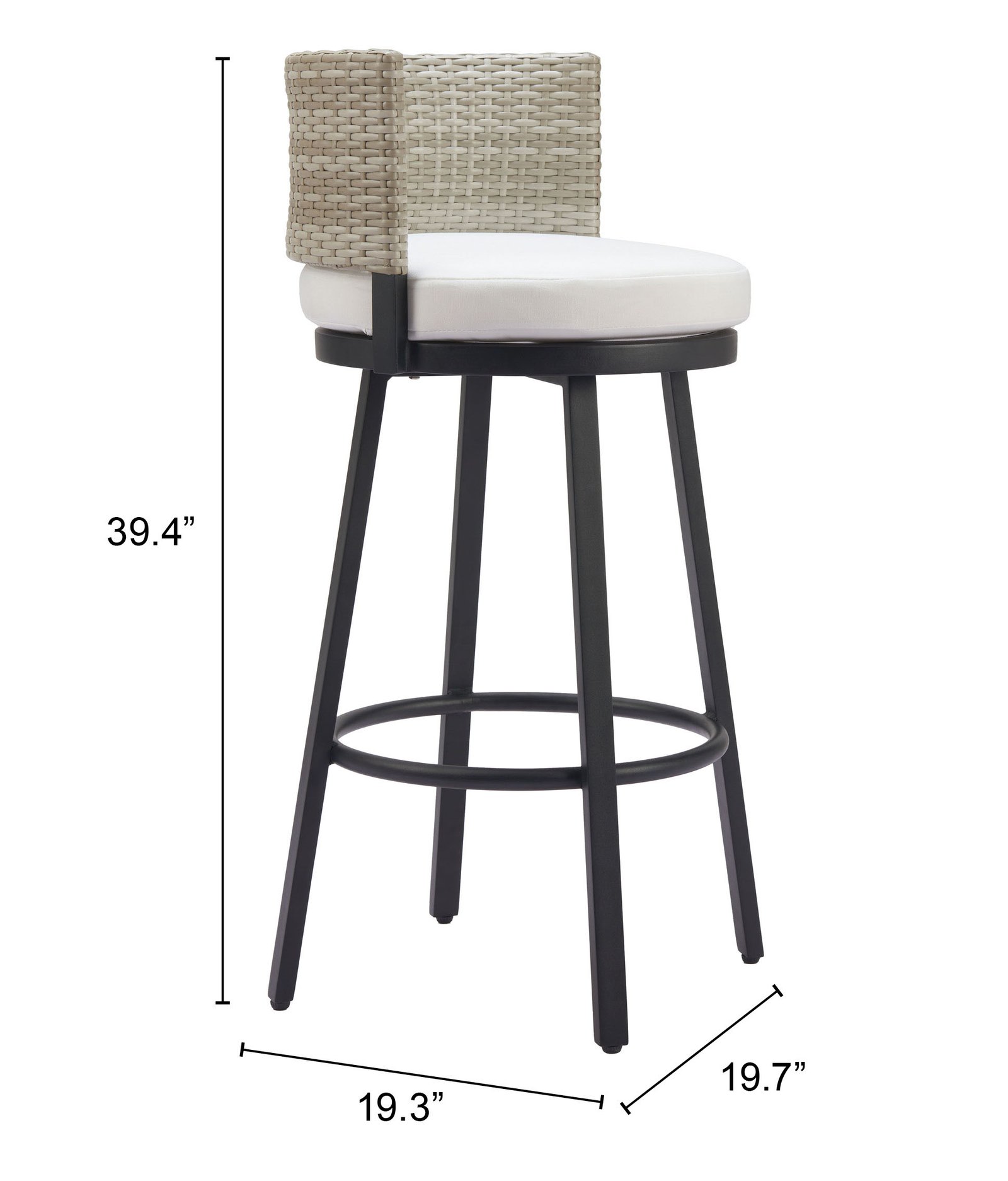 Midnight Wave Barstool White - Image 13