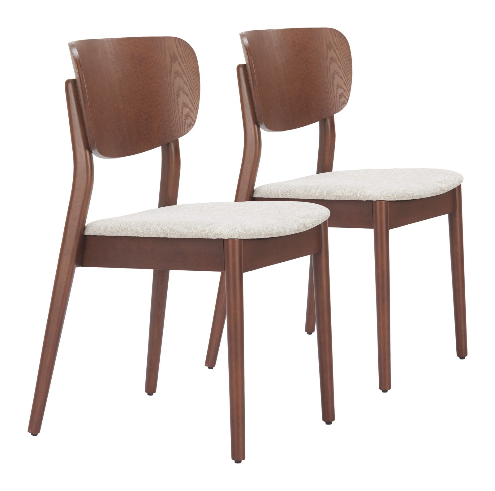 Kellua Dining Chair (Set of 2) Beige & Walnut - Image 10